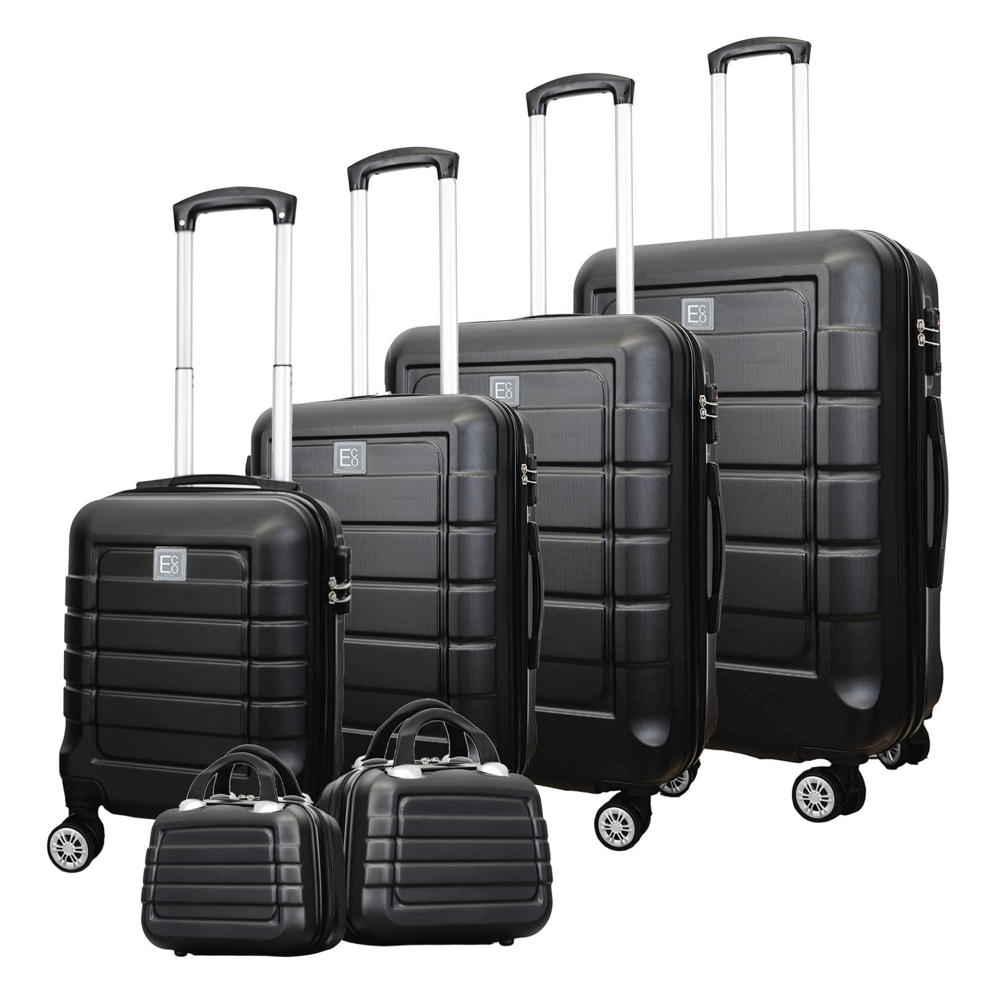 Milan Luggage Suitcases Hardshell on 360° Spinner Wheels with Cosmetic Bags
