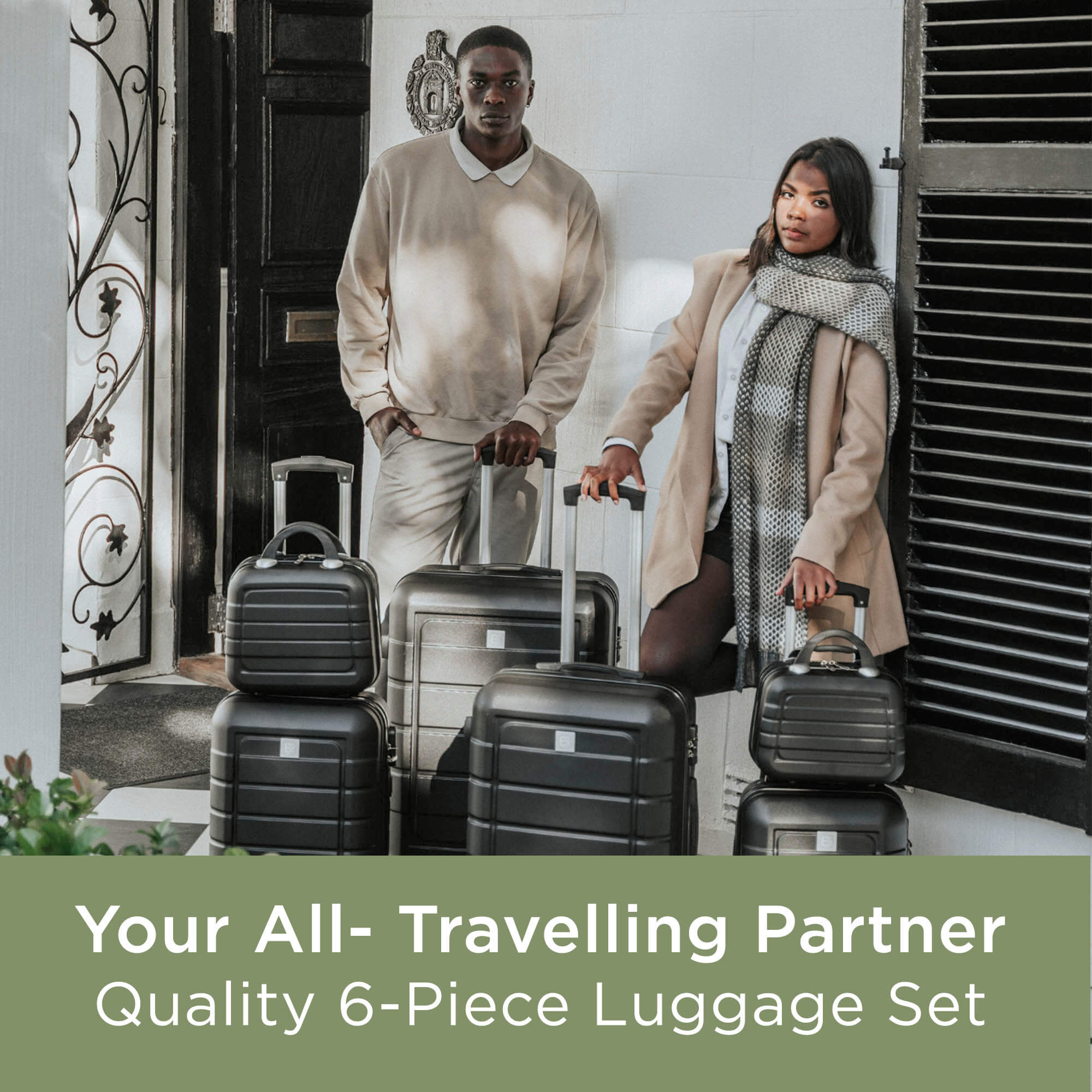 Milan Luggage Suitcases Hardshell on 360° Spinner Wheels with Cosmetic Bags
