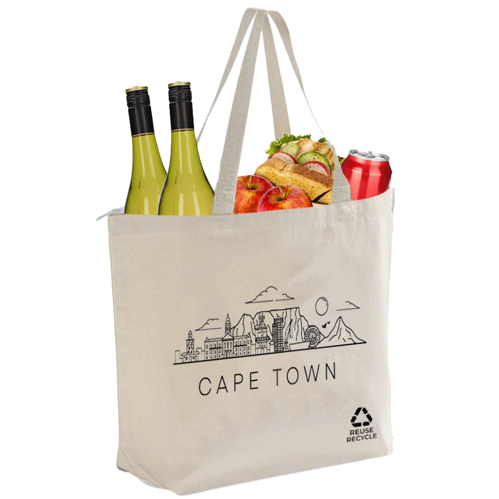 CAN-C03-CPT - Bolsa térmica reutilizable de lona de Ciudad del Cabo | 270 g/m², 27 l