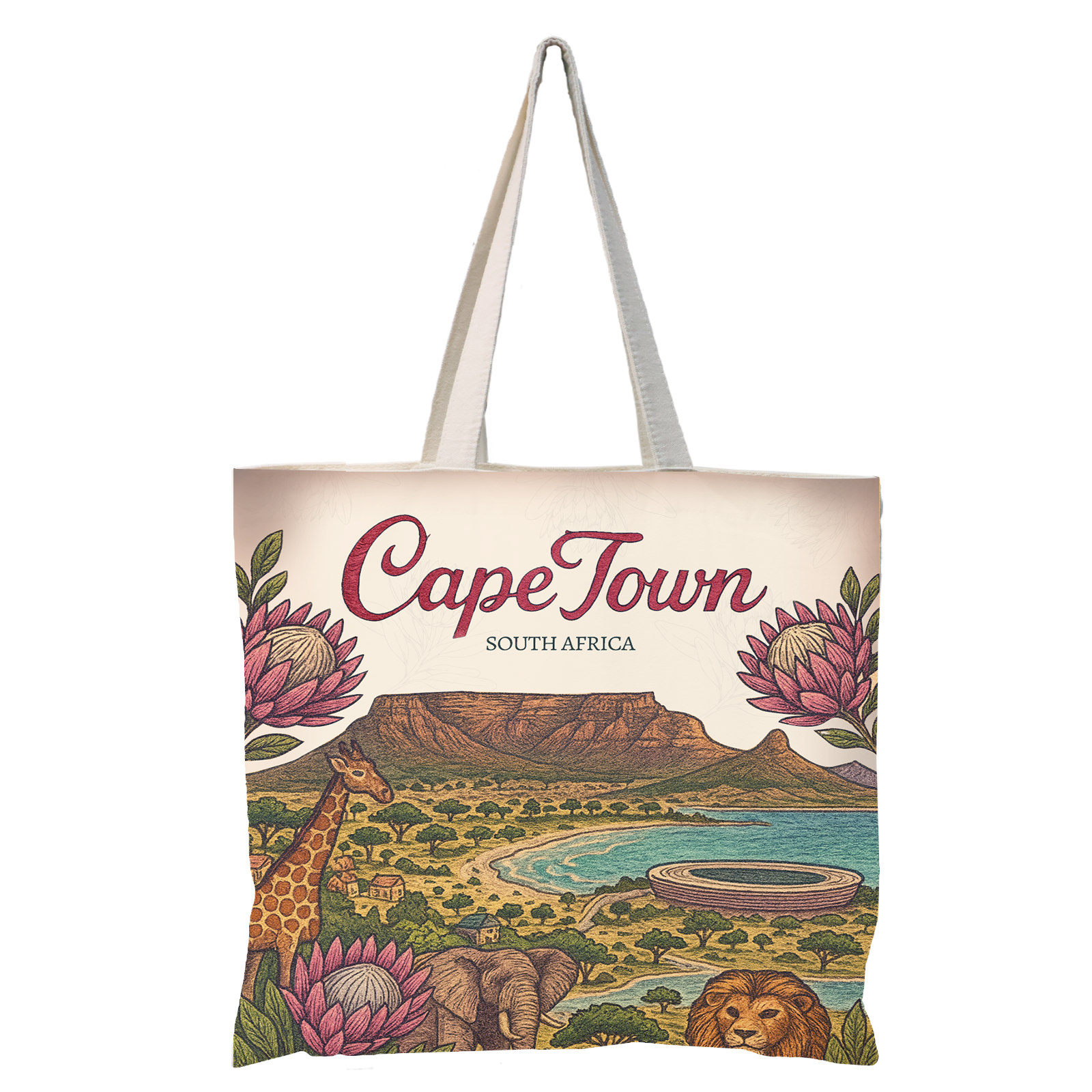 CAN02 - Bolsa de algodón reutilizable de Ciudad del Cabo | 270 g/m², 18 l