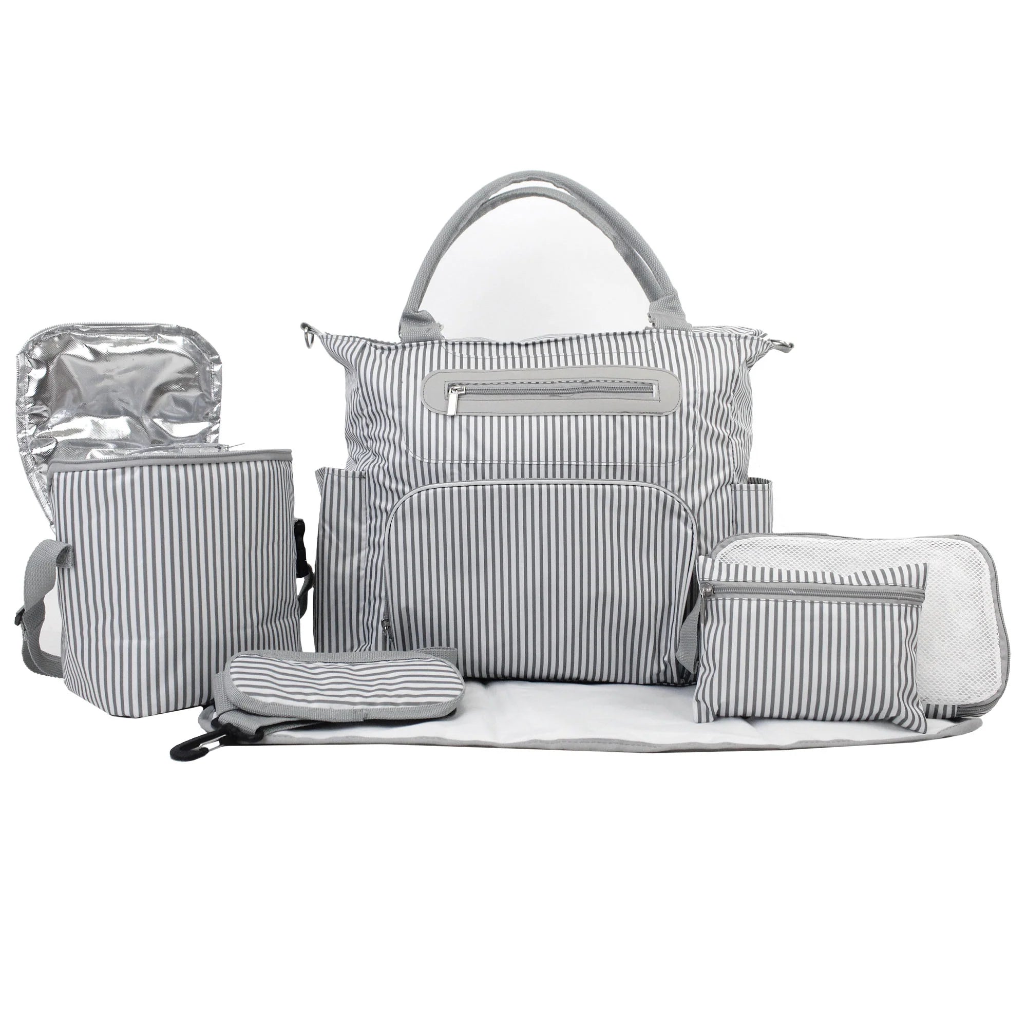 Bolsa de pañales Value Set - Diseño de rayas grises