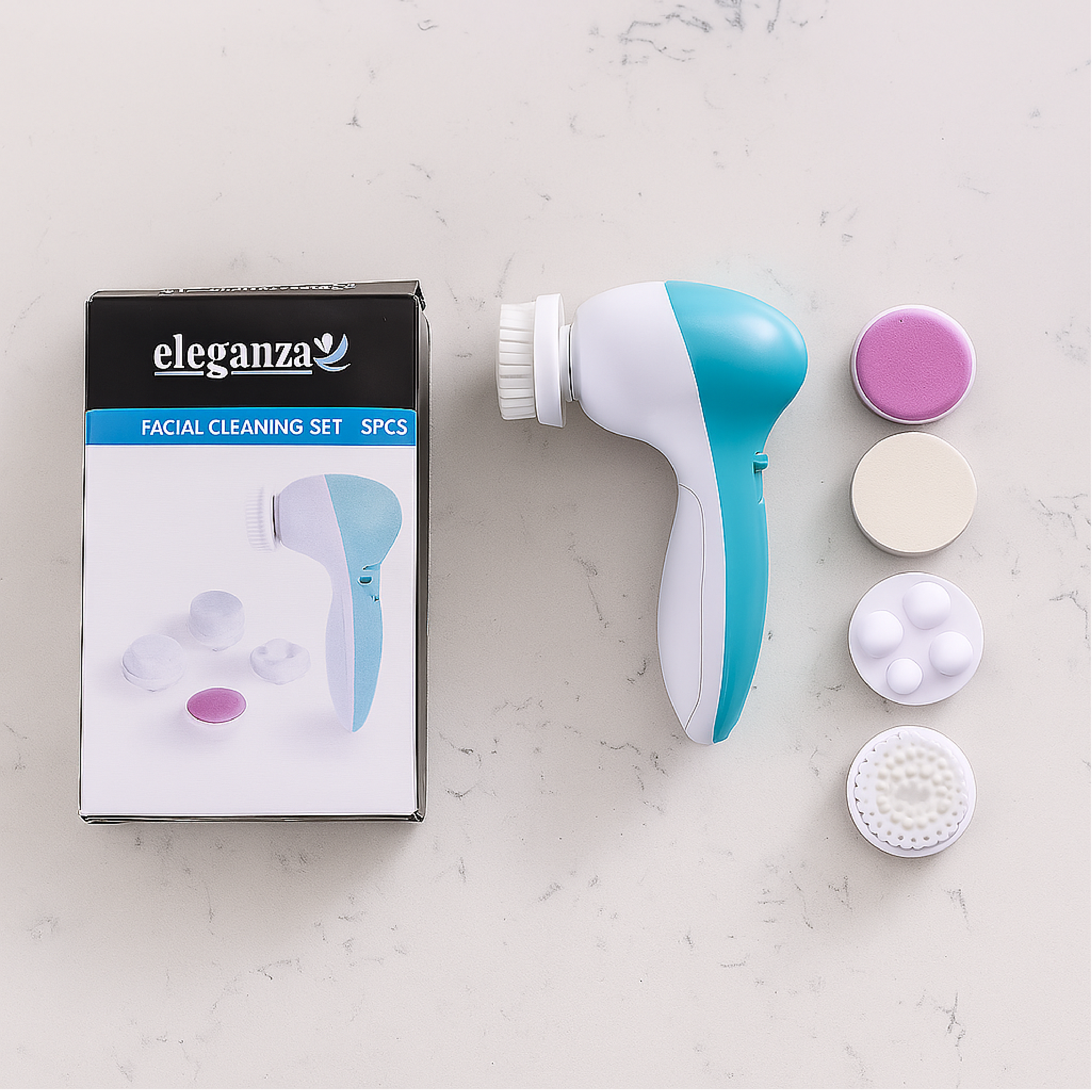 Juego de 5 cepillos de limpieza facial con pilas