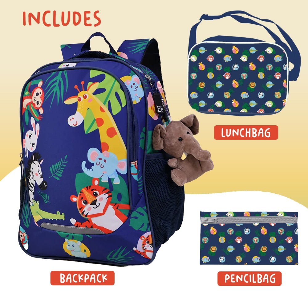 Mochila Safari Junior 3 en 1 con bolsa para almuerzo y lápices