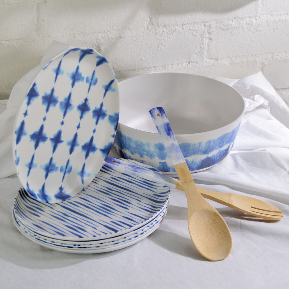 Vajilla para servir cuchara y tenedor de bambú - 2 piezas - 30 cm - Ecológica