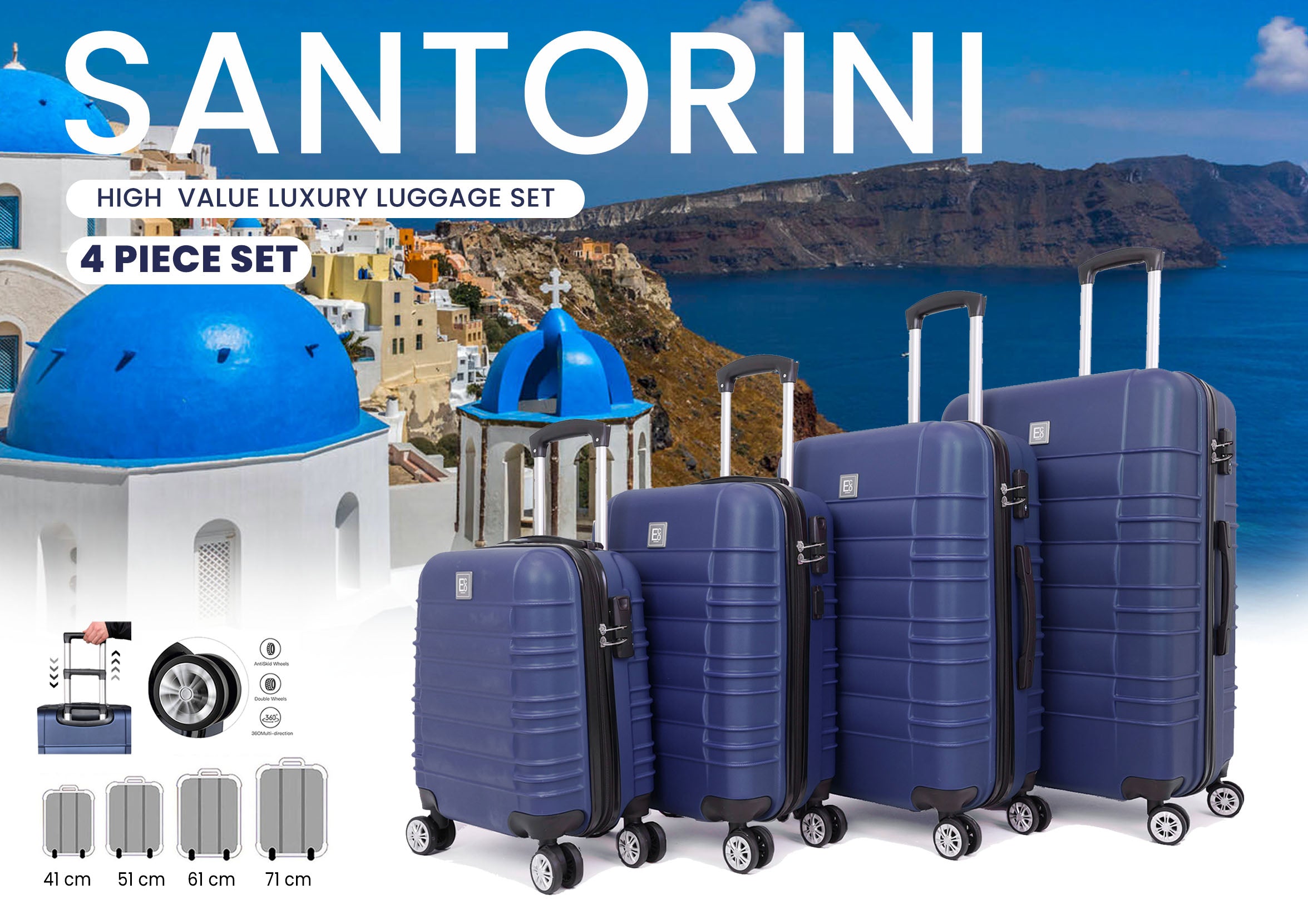 Bags Direct Santorini Luggage 4 Piece Set