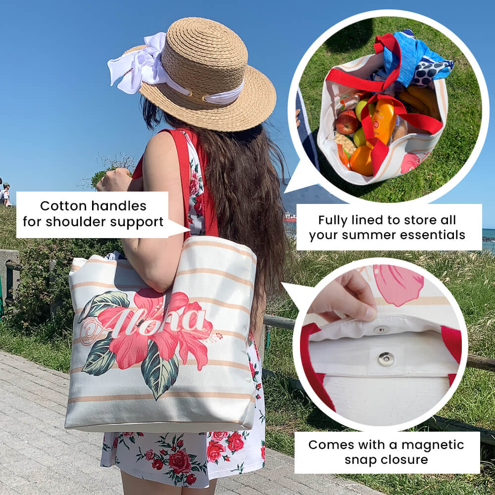 Strandtasche mit Aloha-Print und Blumenmuster