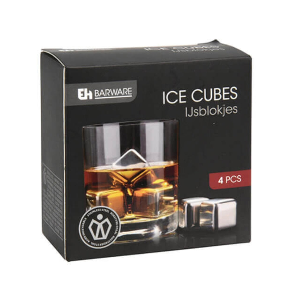 Stainless Steel Ice Cubes with Holder - 5 Pieces