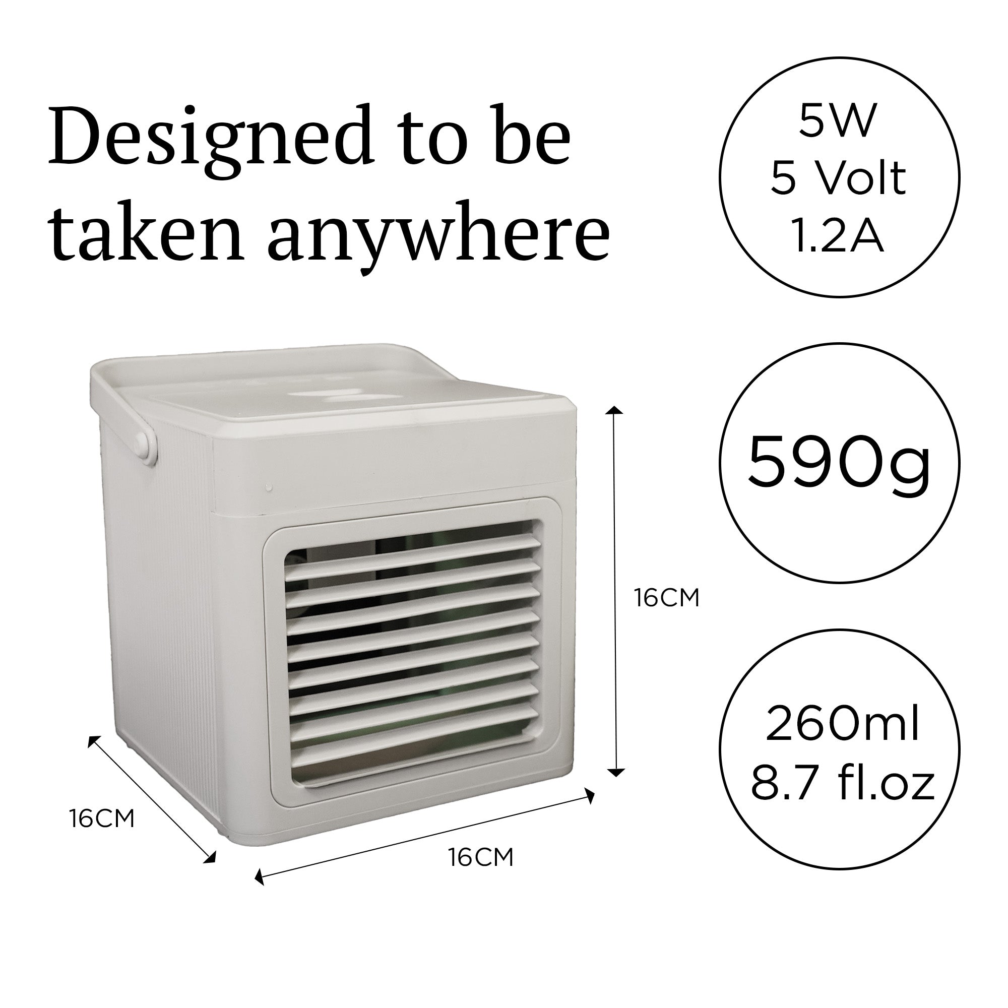 Aircooler 260ML con puerto de carga micro-USB