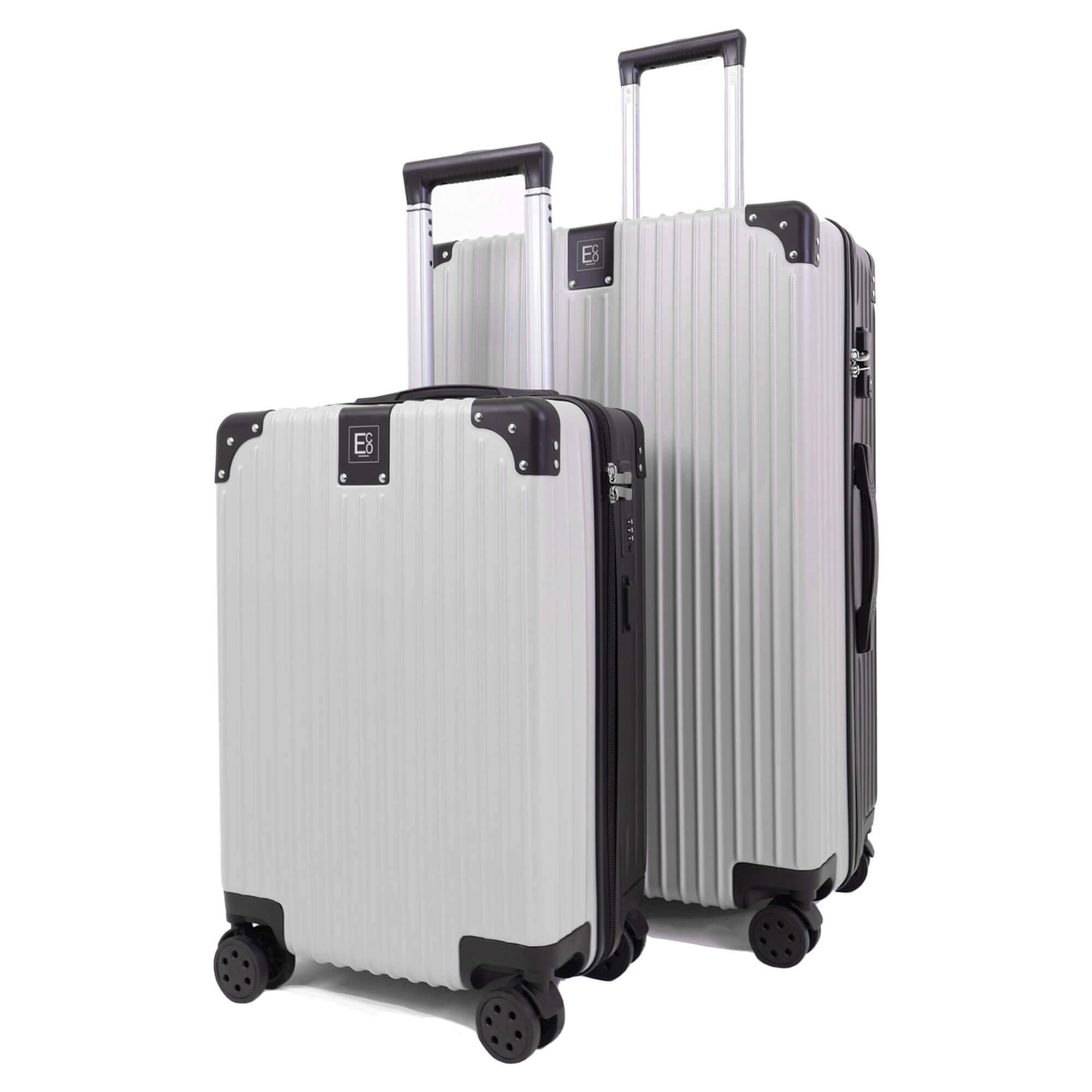 Berlin Luggage Hardshell Suitcases Set of 2 with Cover - Black