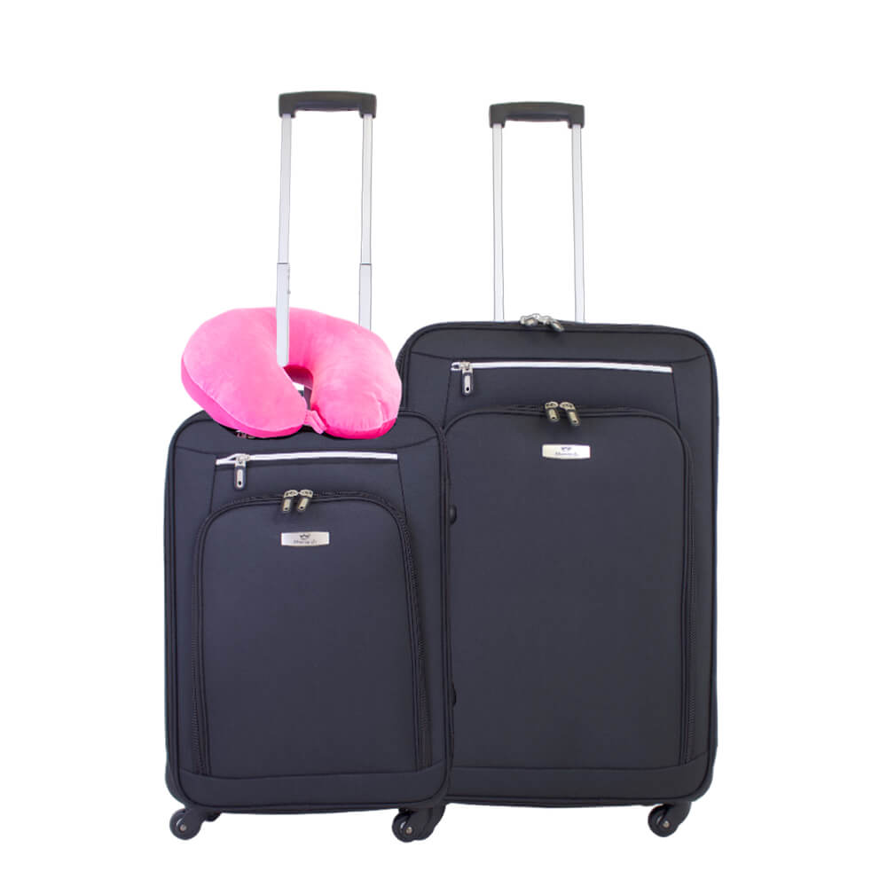 Florida Soft Shell Luggage Suitcases on 360° Wheels - 2 Pieces - 50cm and 60cm