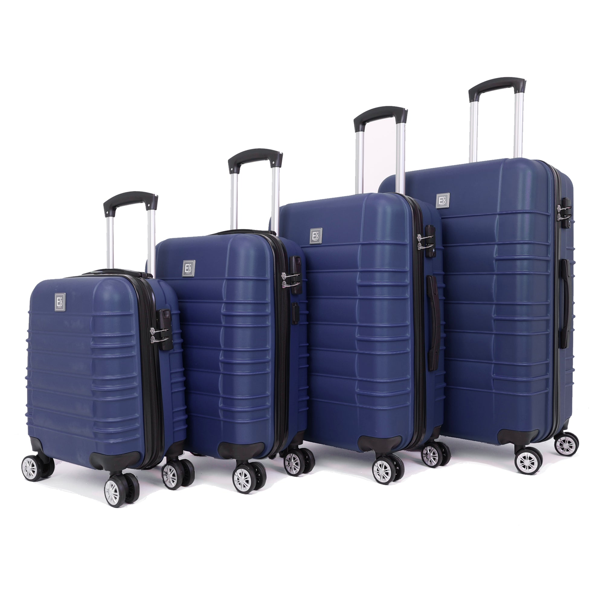 Santorini Hardshell Luggage Set - 360 Spinner Wheels - 4 Pieces - Navy