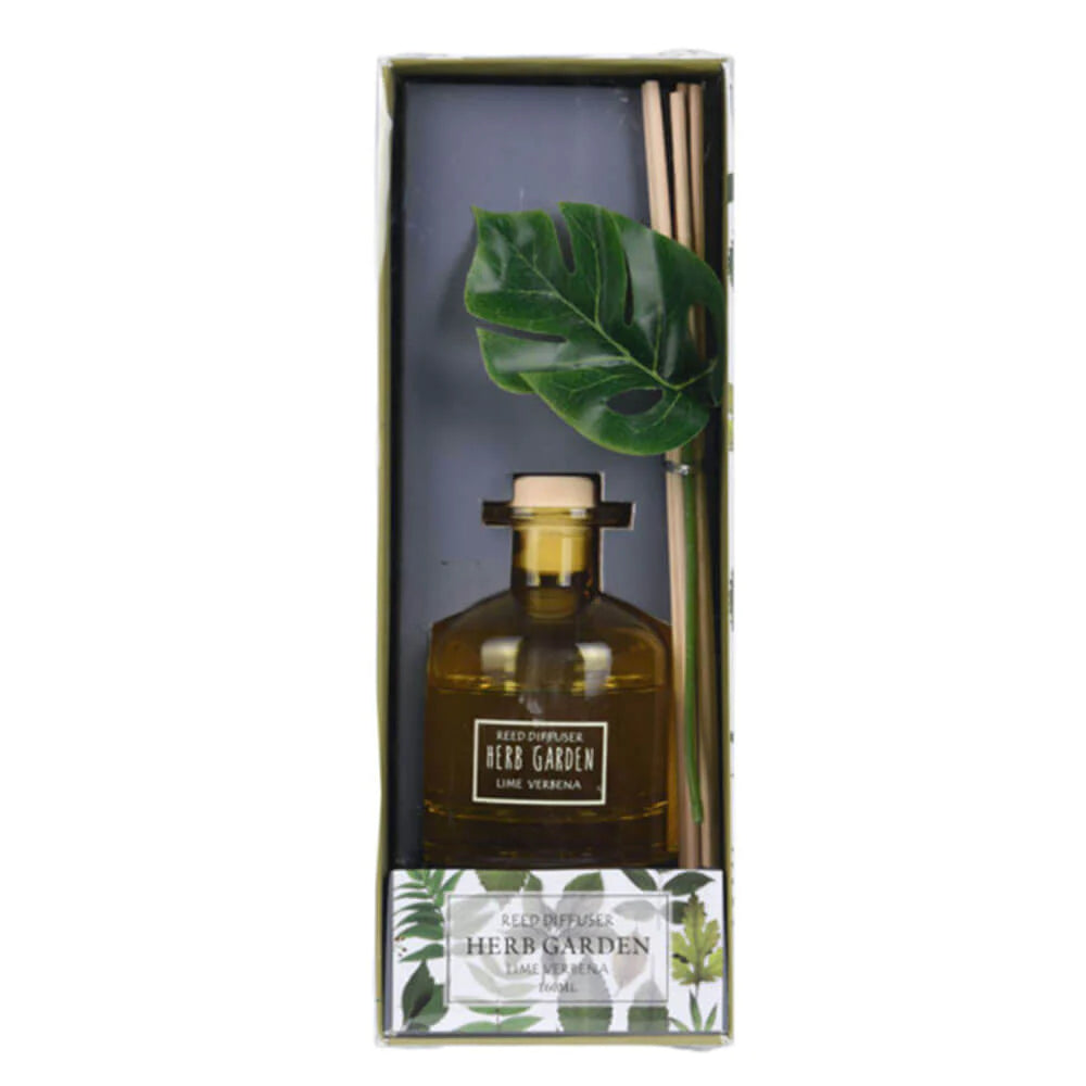 Difusor de Vidrio Perfumado con 5 Cañas y Hoja - 160ml