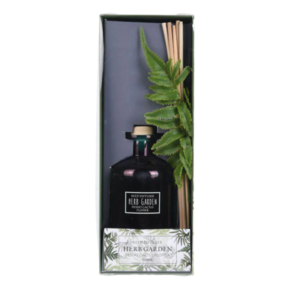 Difusor de Vidrio Perfumado con 5 Cañas y Hoja - 160ml