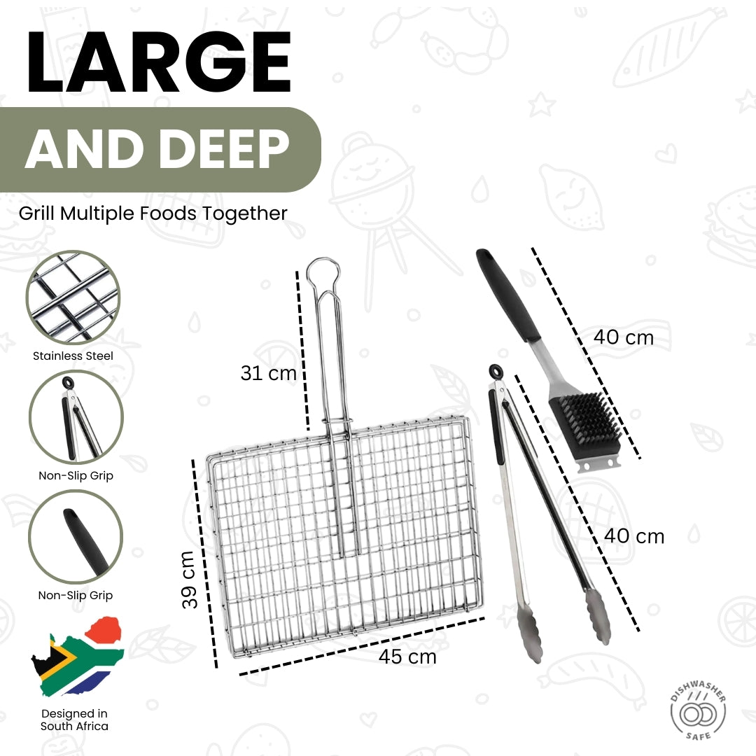 4-teiliges Braai-Gitter-Set