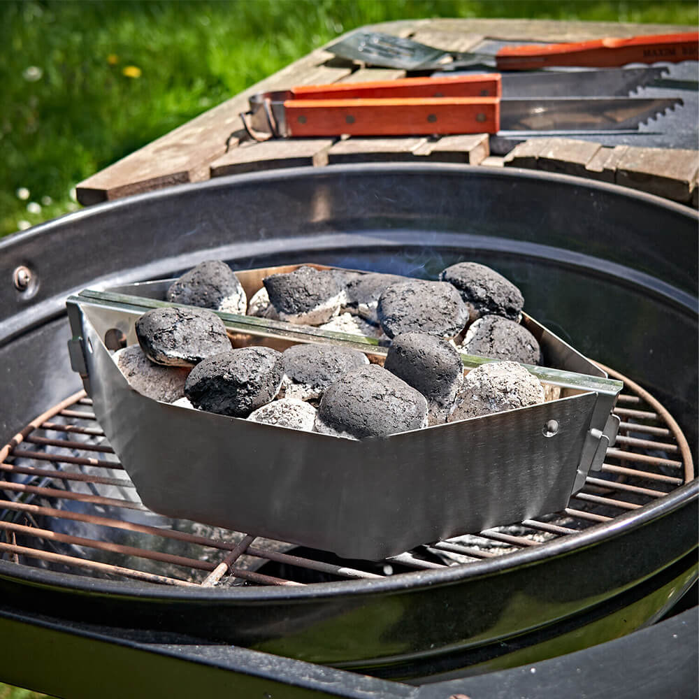 Soporte para briquetas de carbón Braai Grill, juego de 2 piezas con encendedores