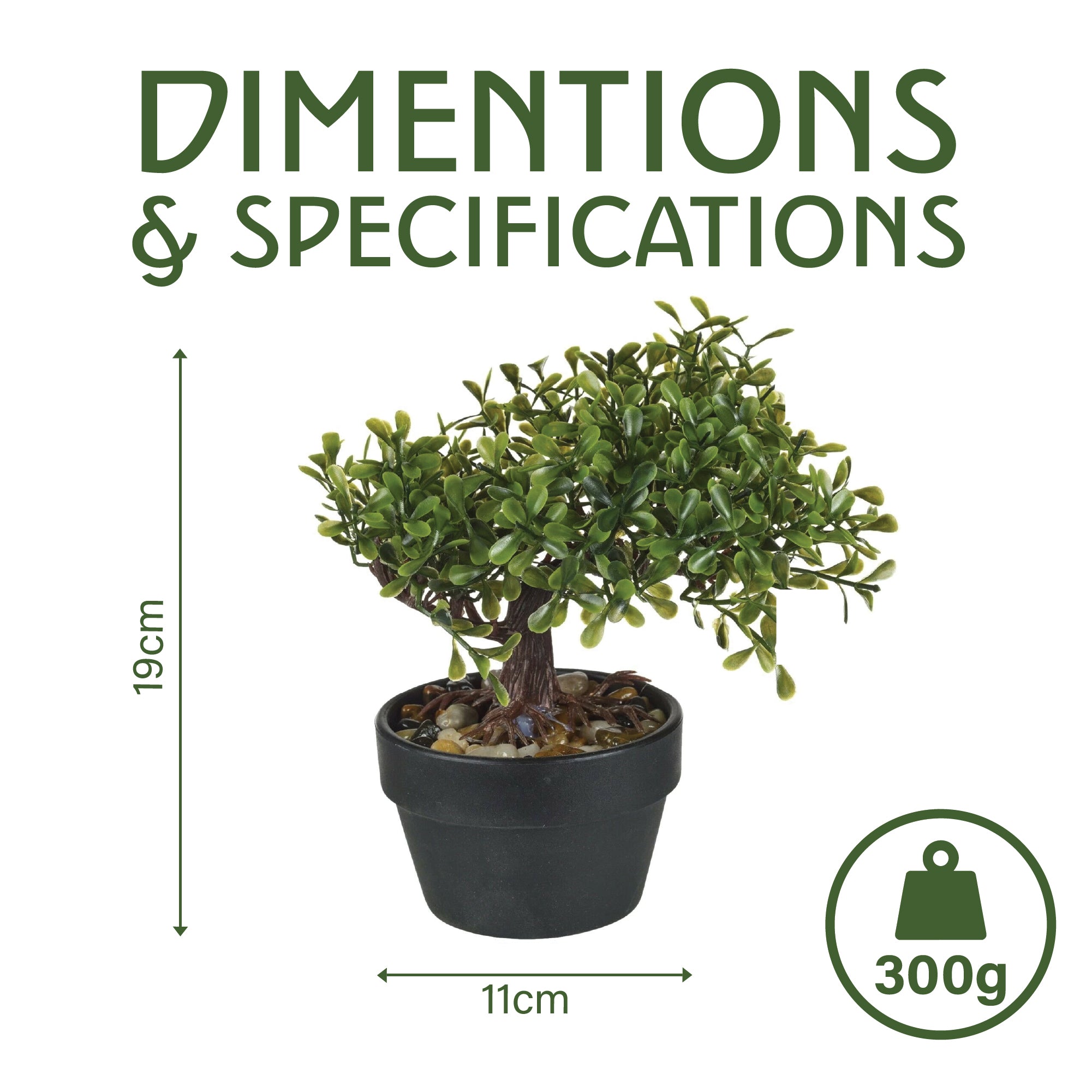 Artificial Bonsai Tree 19cm Natural Stones, Artificial Plant, Home Decor
