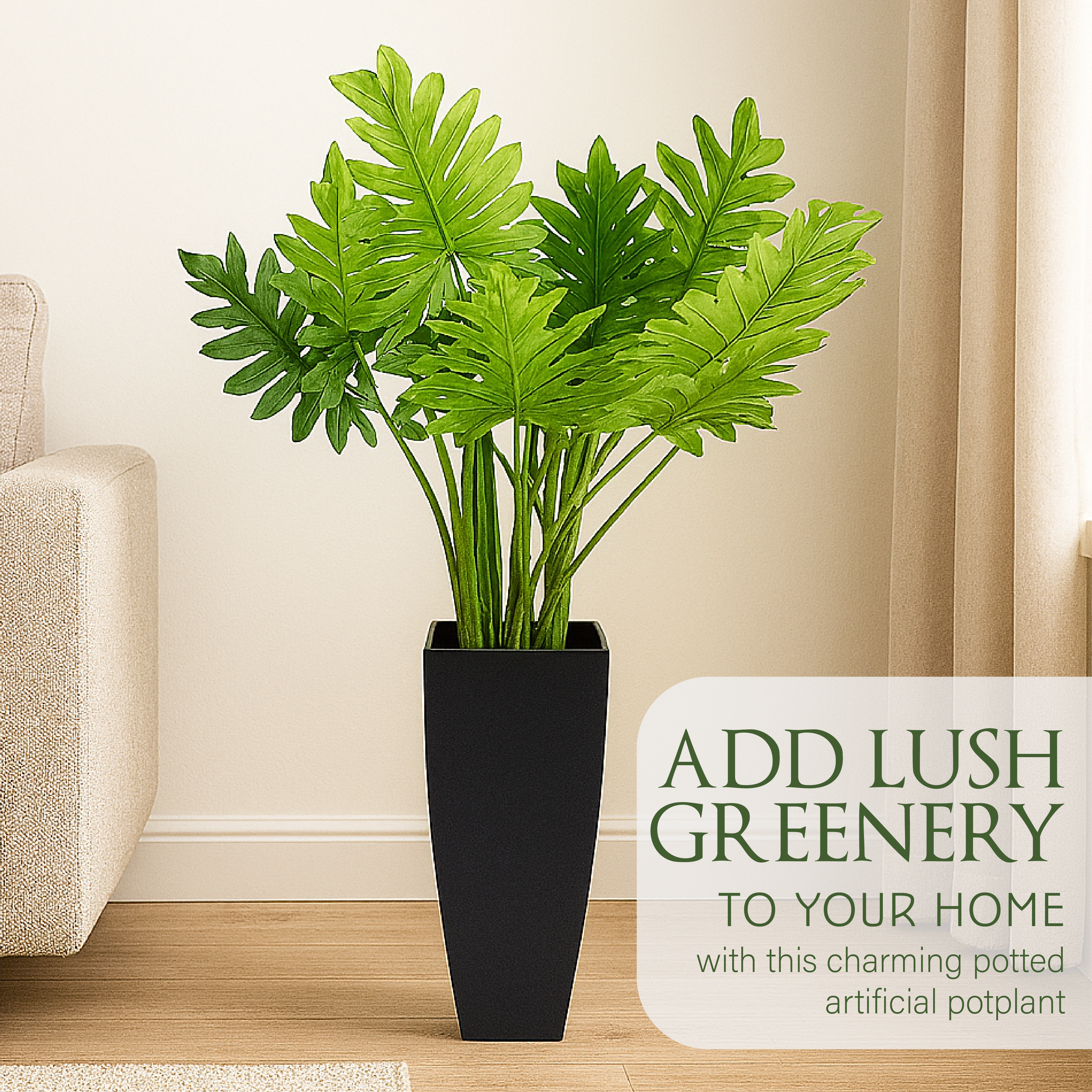 Planta Artificial en Maceta con Piedras Artificiales - 65cm 