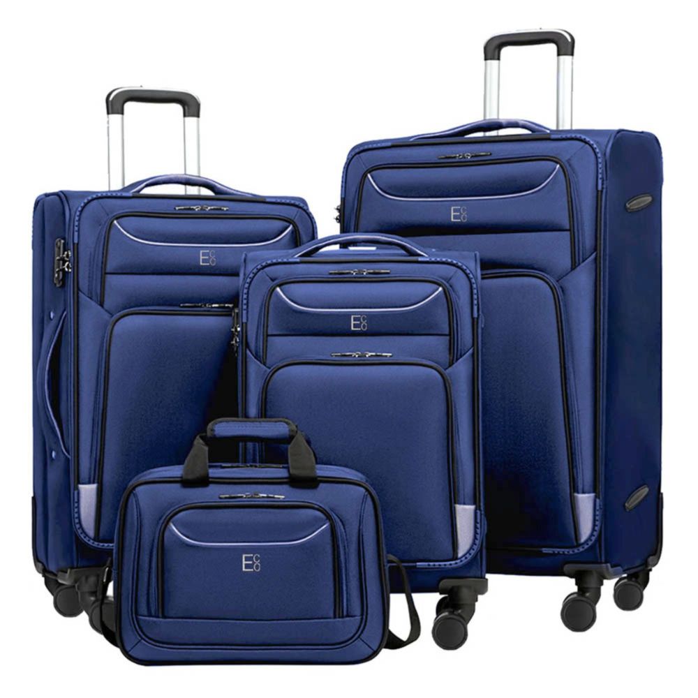 Monaco Soft Luggage Set of 4 Pieces - Navy Blue