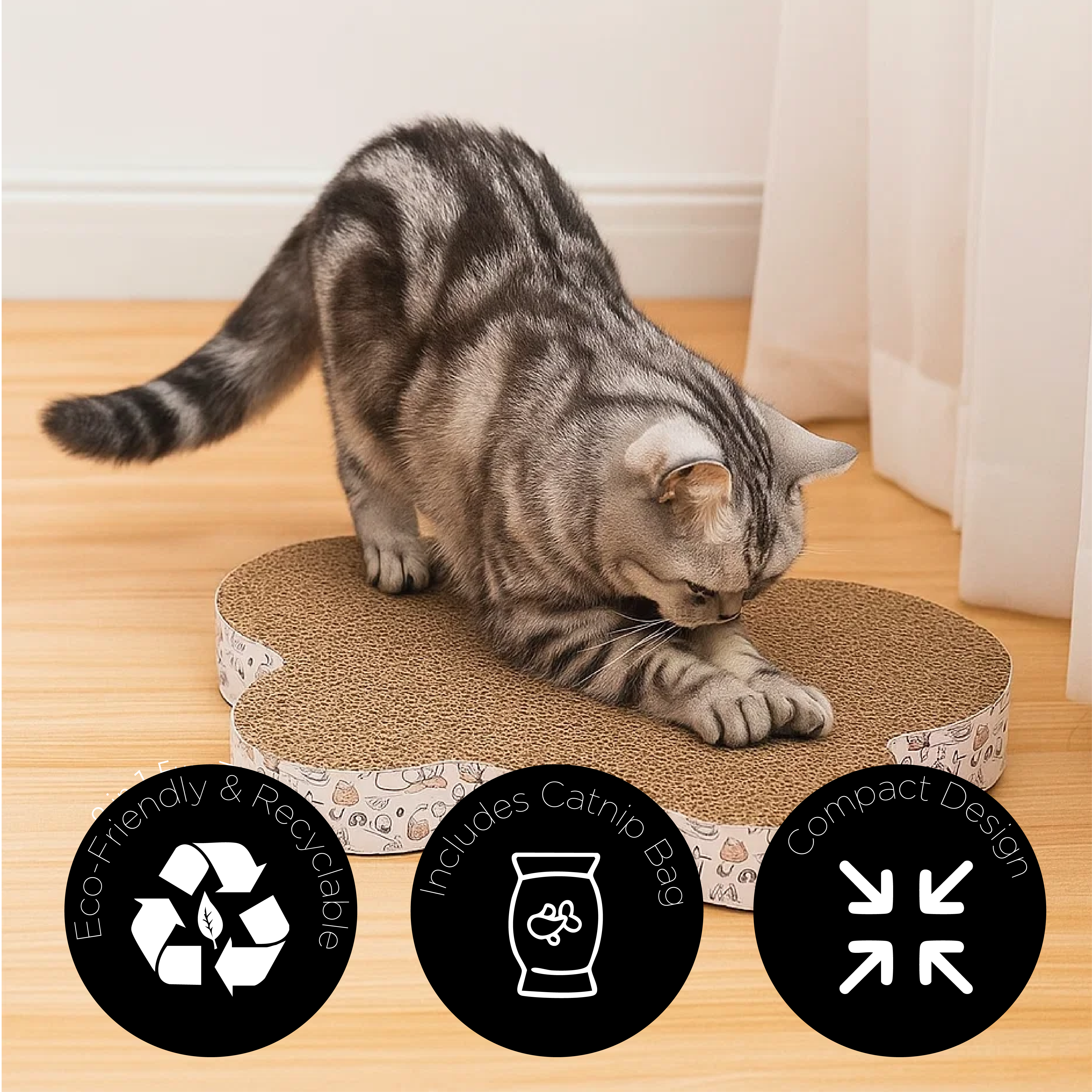 Rascador para gatos con hierba gatera 
