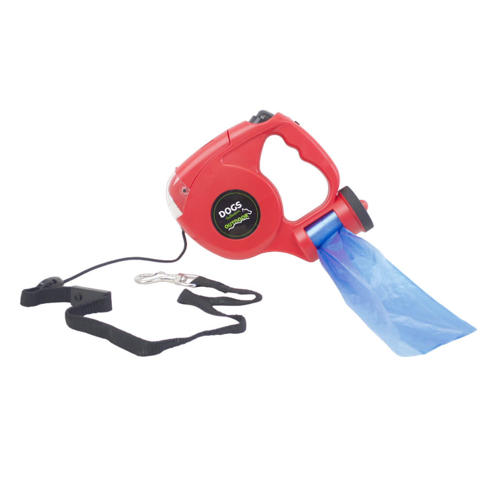 Hundeleine mit LED-Taschenlampe und Hundetaschenhalter – 5 Meter