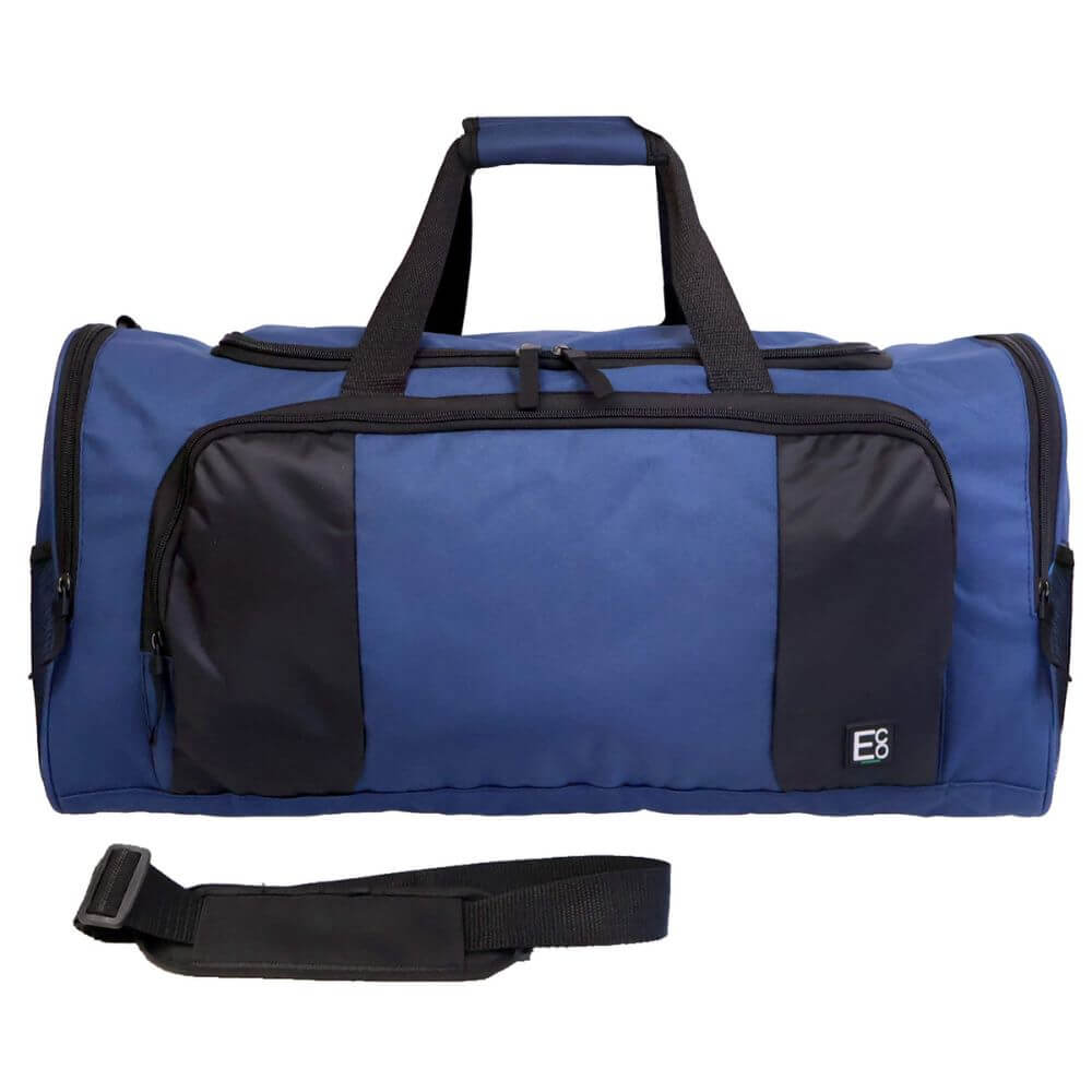 Bolsa de lona deportiva de diseñador - Azul marino y negro