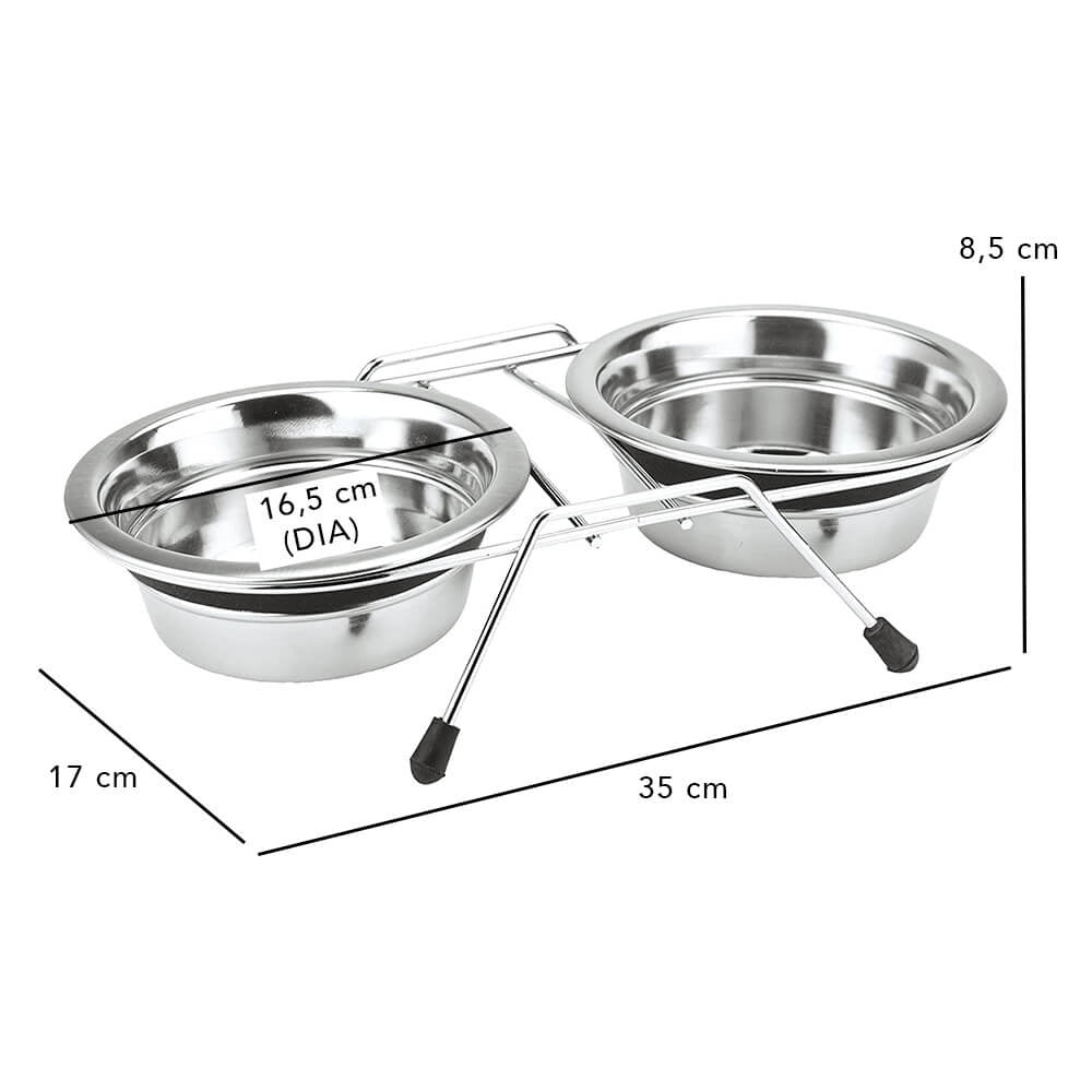 Futternäpfe auf Ständer – 3-teiliges Set – Edelstahl