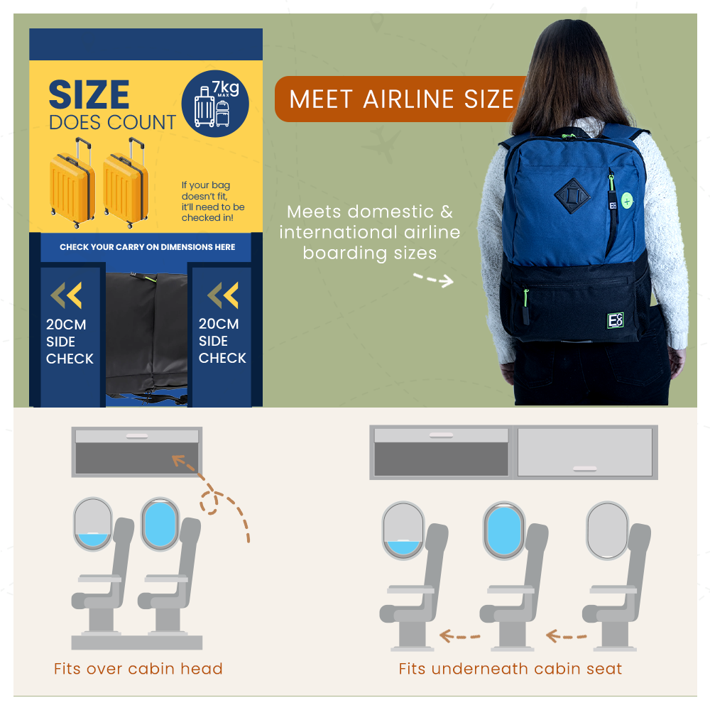 Mochila para estudiante para computadora portátil - Azul marino