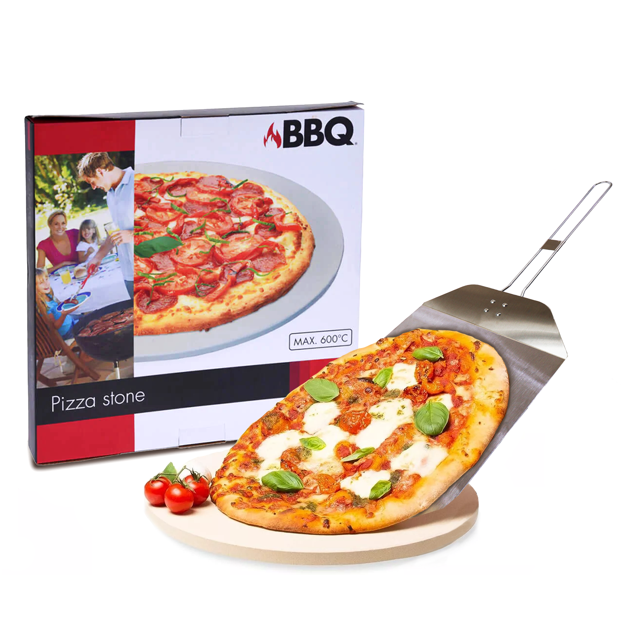 Pizzastein und Pizzaschaufel – 33 cm