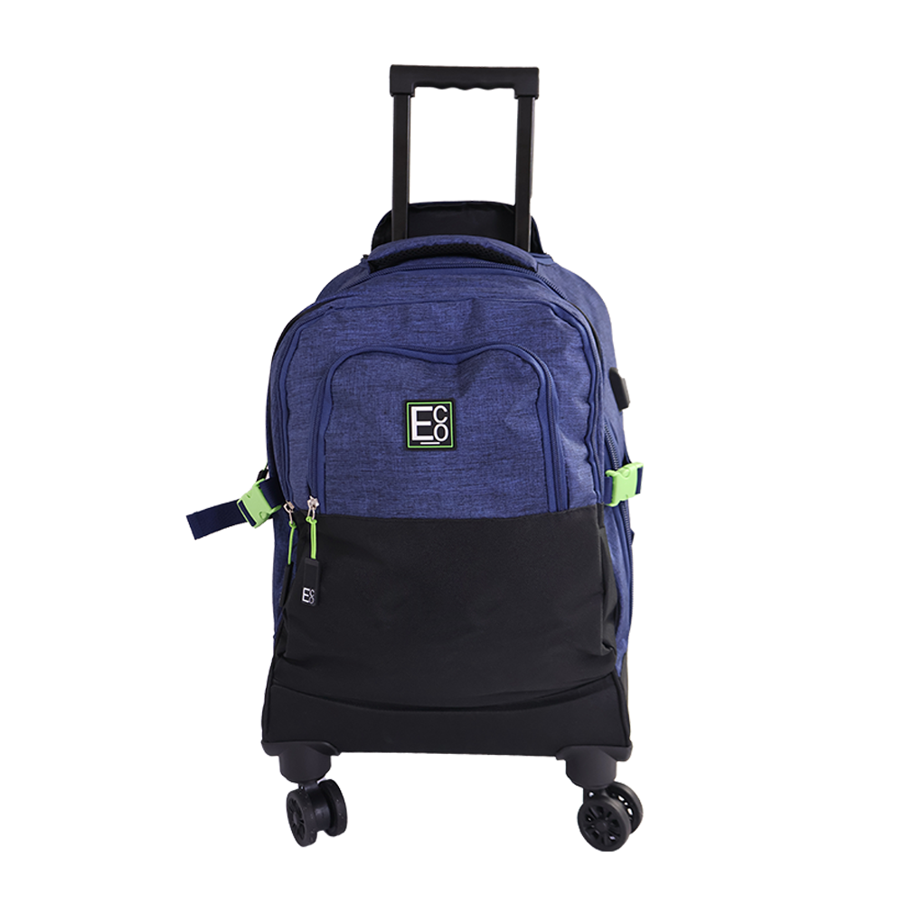 Spinner-Trolley-Rucksack mit Kühltaschenfach und USB-Anschluss