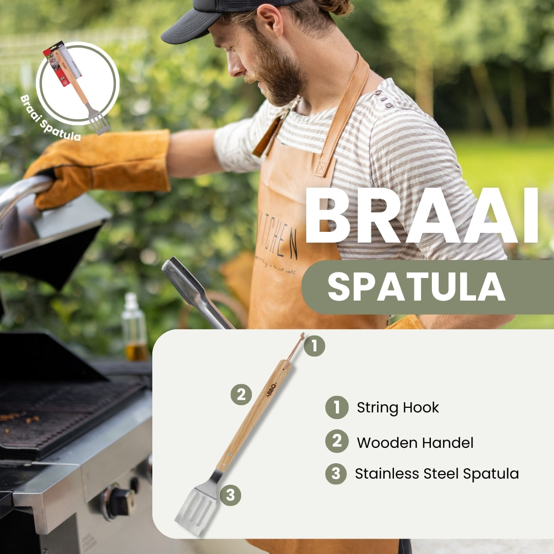 Espátula Braai con Mango para Colgar - Acero Inoxidable - 46cm