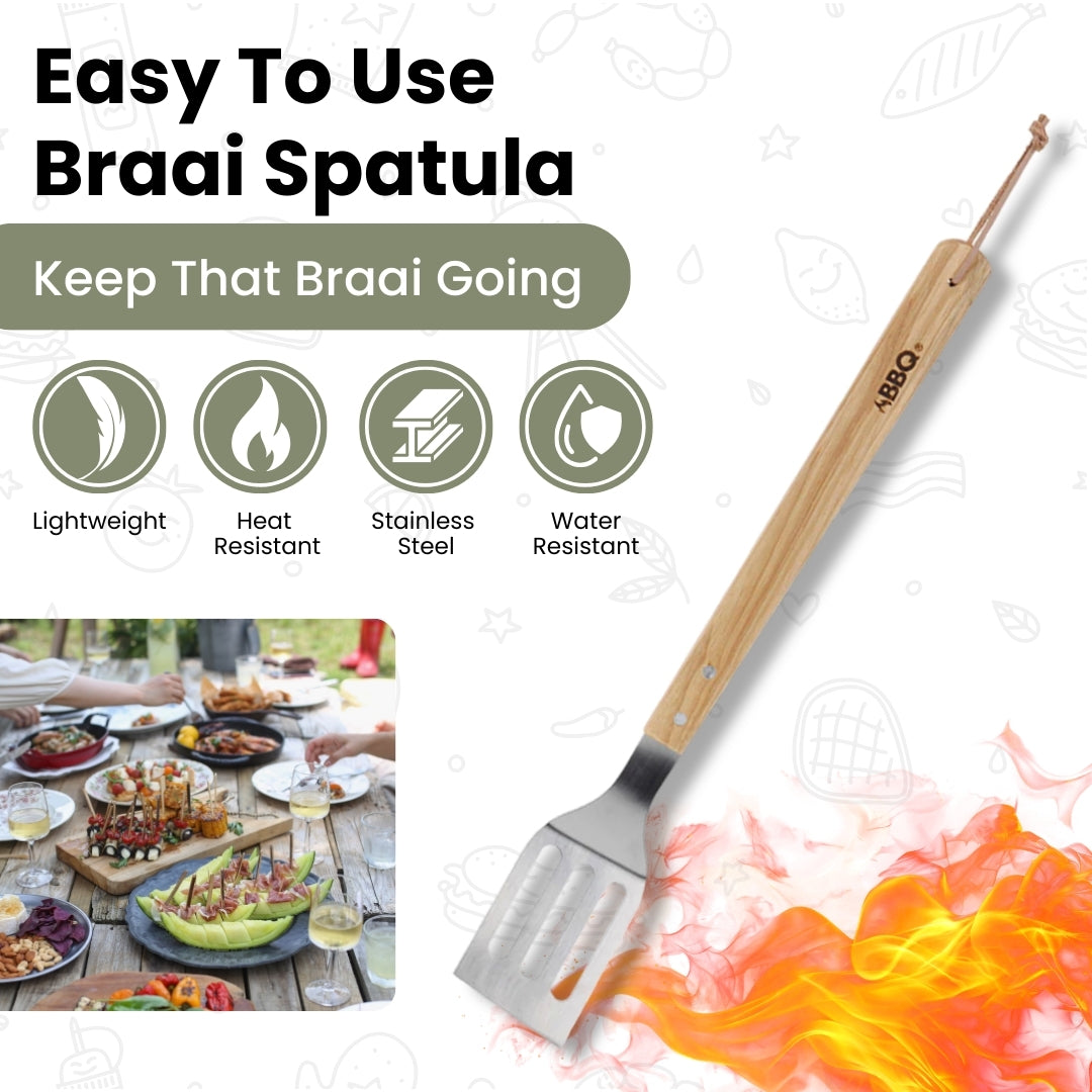 Espátula Braai con Mango para Colgar - Acero Inoxidable - 46cm