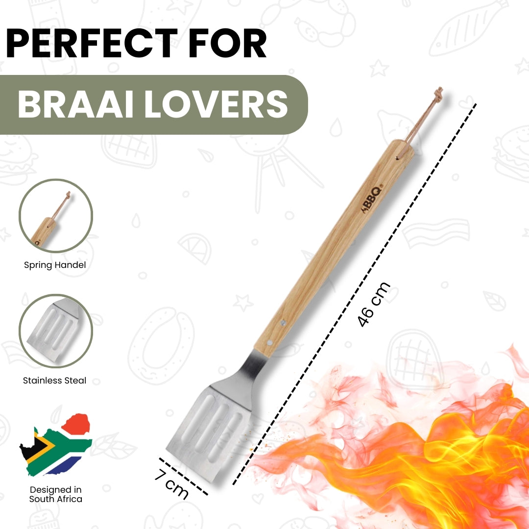 Espátula Braai con Mango para Colgar - Acero Inoxidable - 46cm