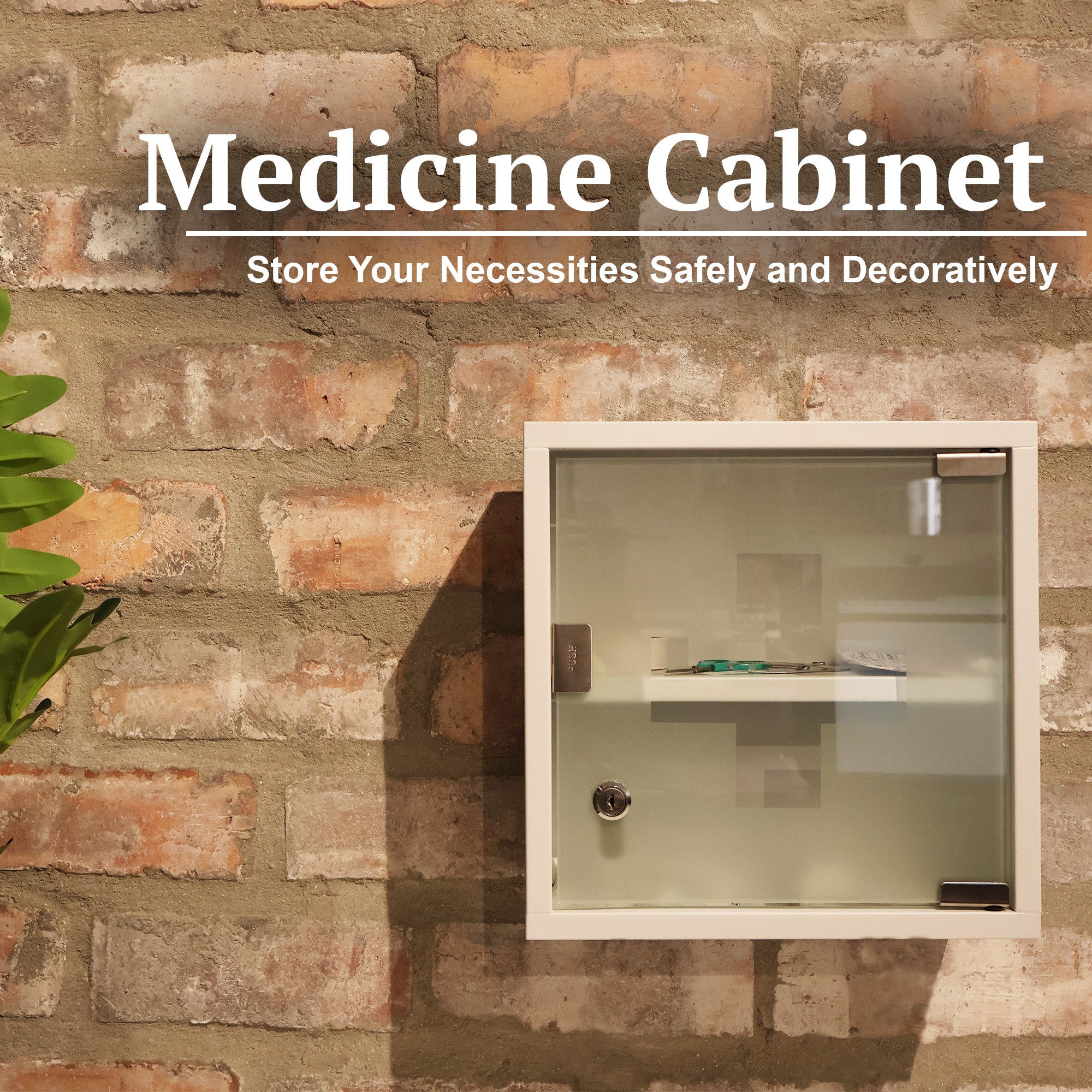 Medicine Cabinet with Lock and 2 Keys - Stainless Steel - Hangable - 30cm