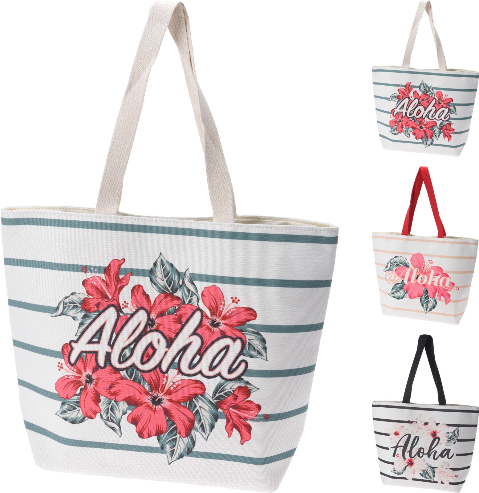 Strandtasche mit Aloha-Print und Blumenmuster