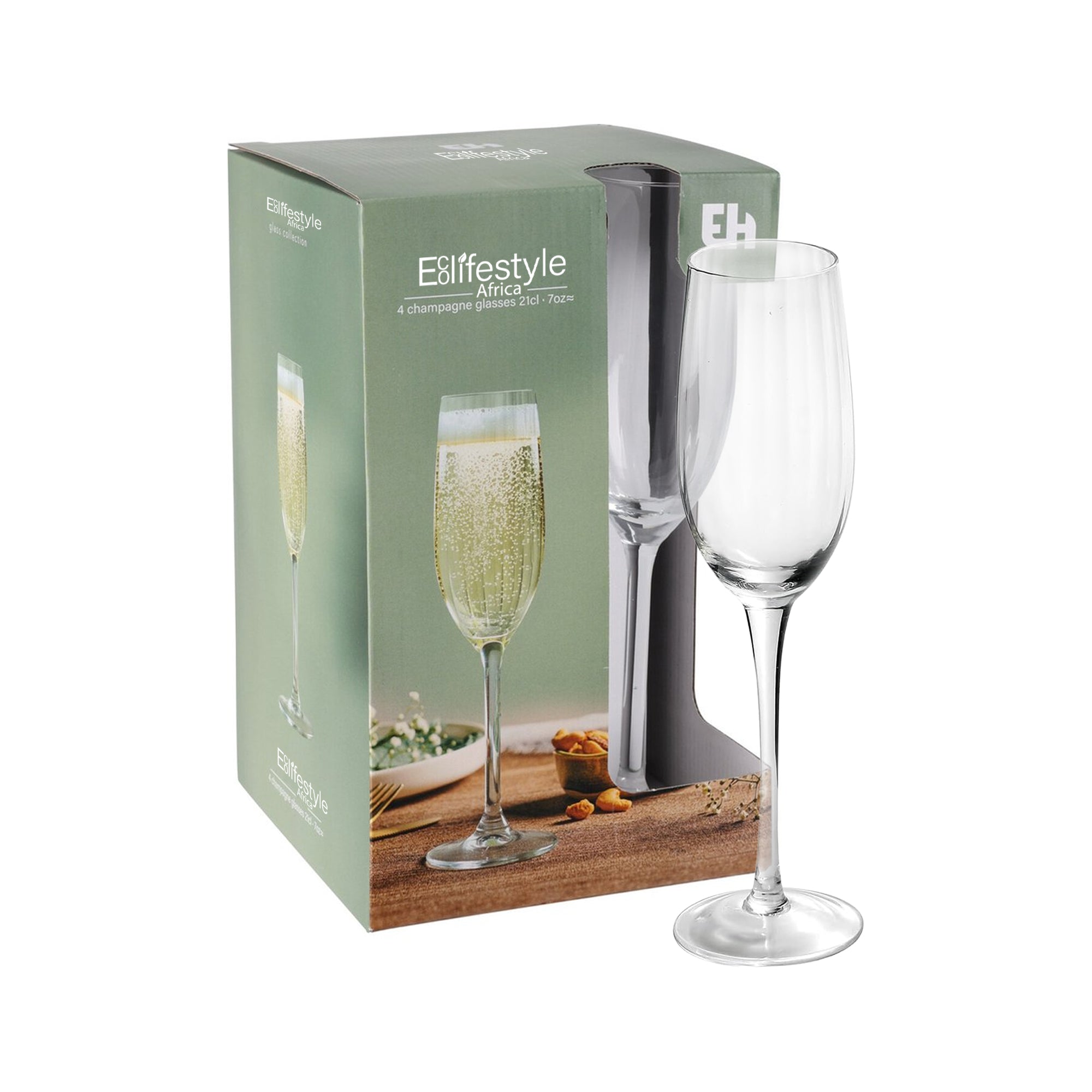 Champagne Flutes & Champagne Glasses – Set of 4 (210ml)