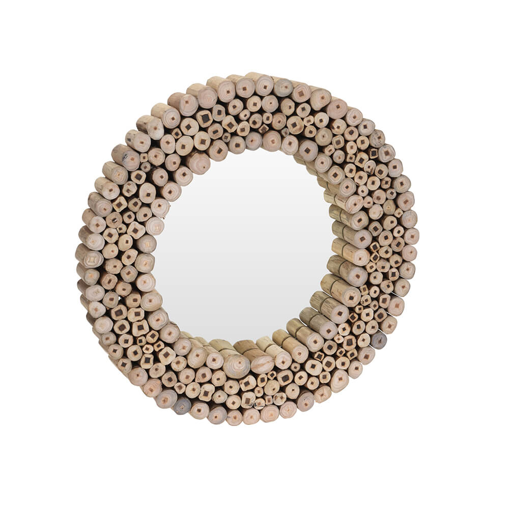 Natural Teak Mirror - Circular