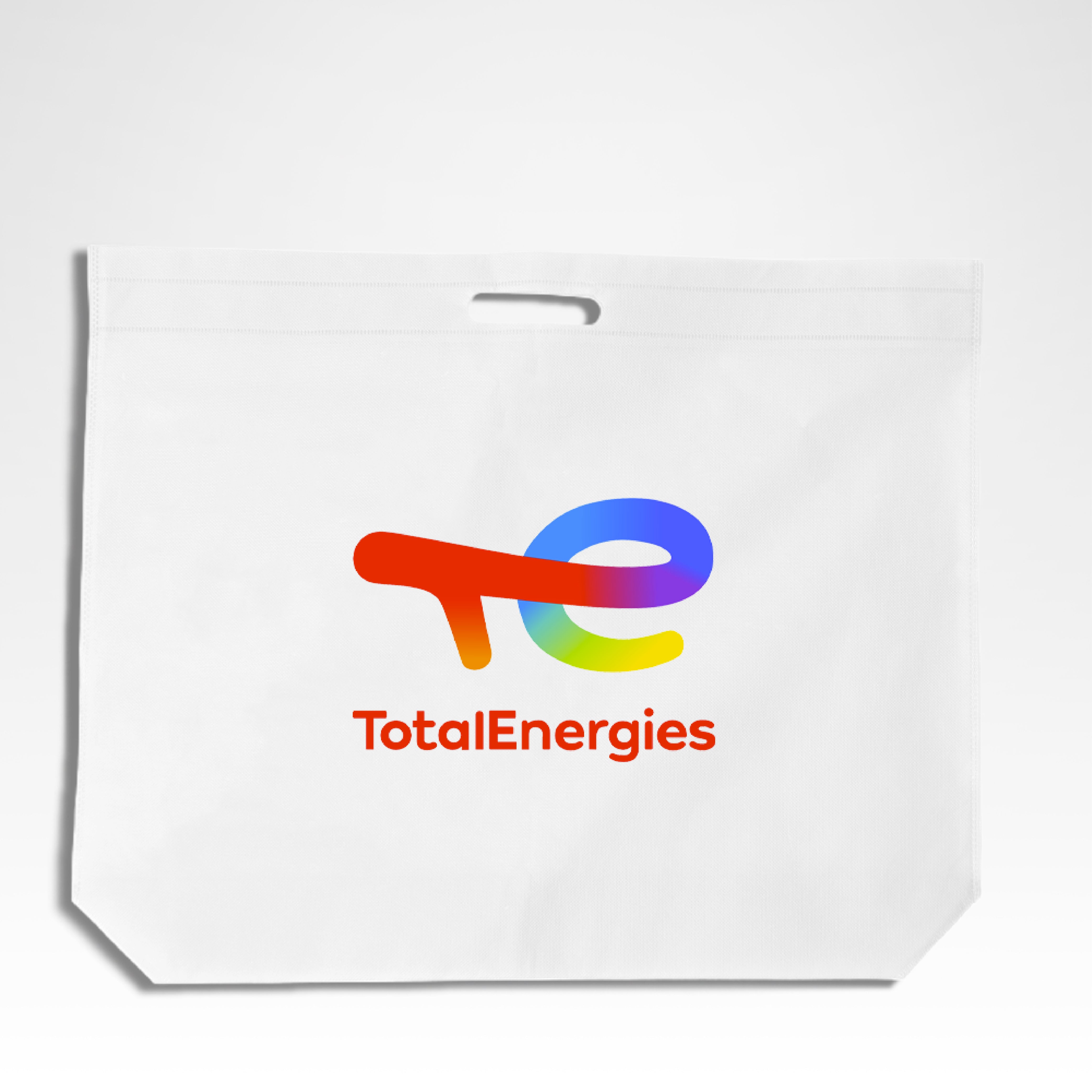 Bolsa de compras troquelada no tejida reutilizable blanca | 70GSM, 24L