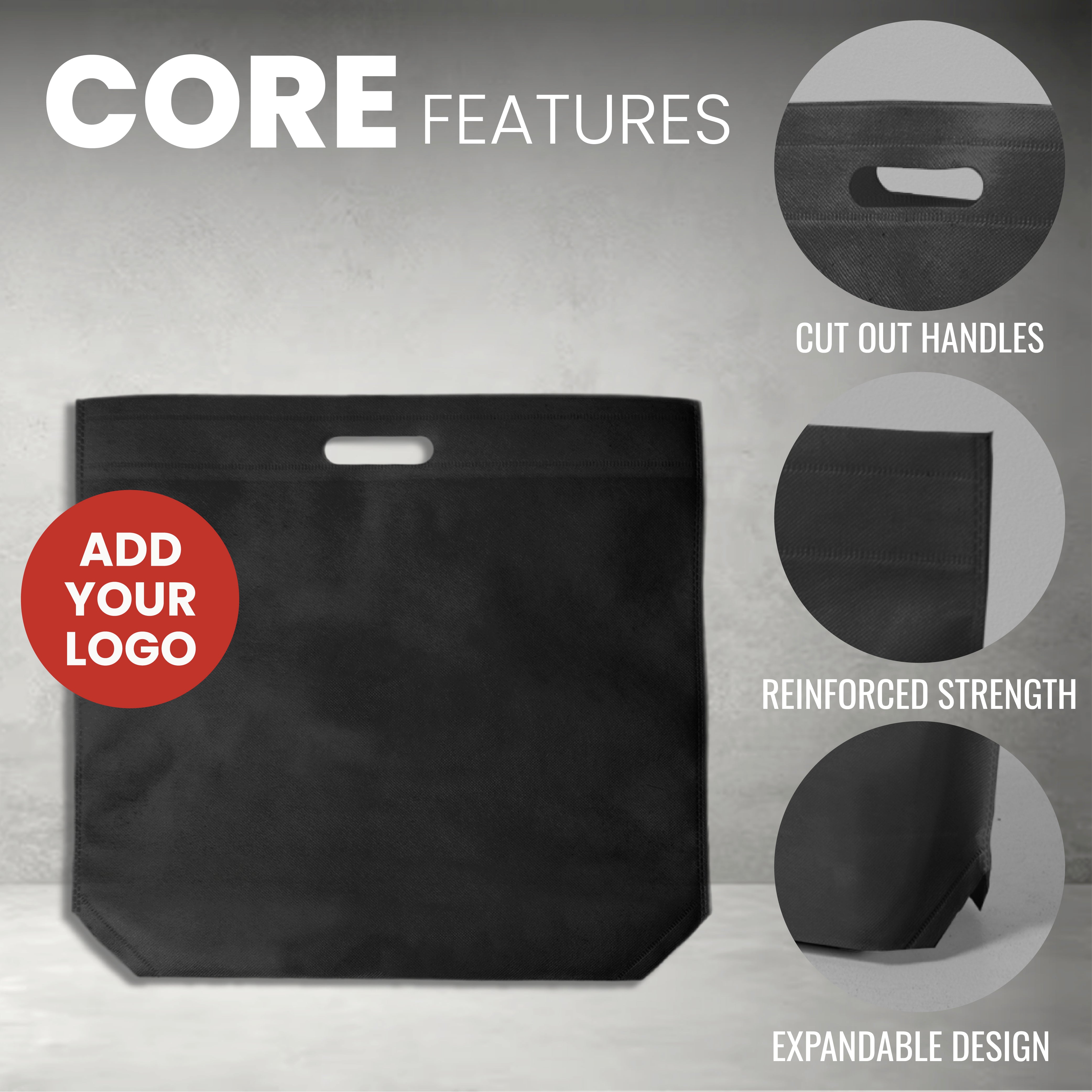 DSC01-M - Bolsa de compras reutilizable mediana, troquelada, de tela no tejida | 70 g/m², 24 l