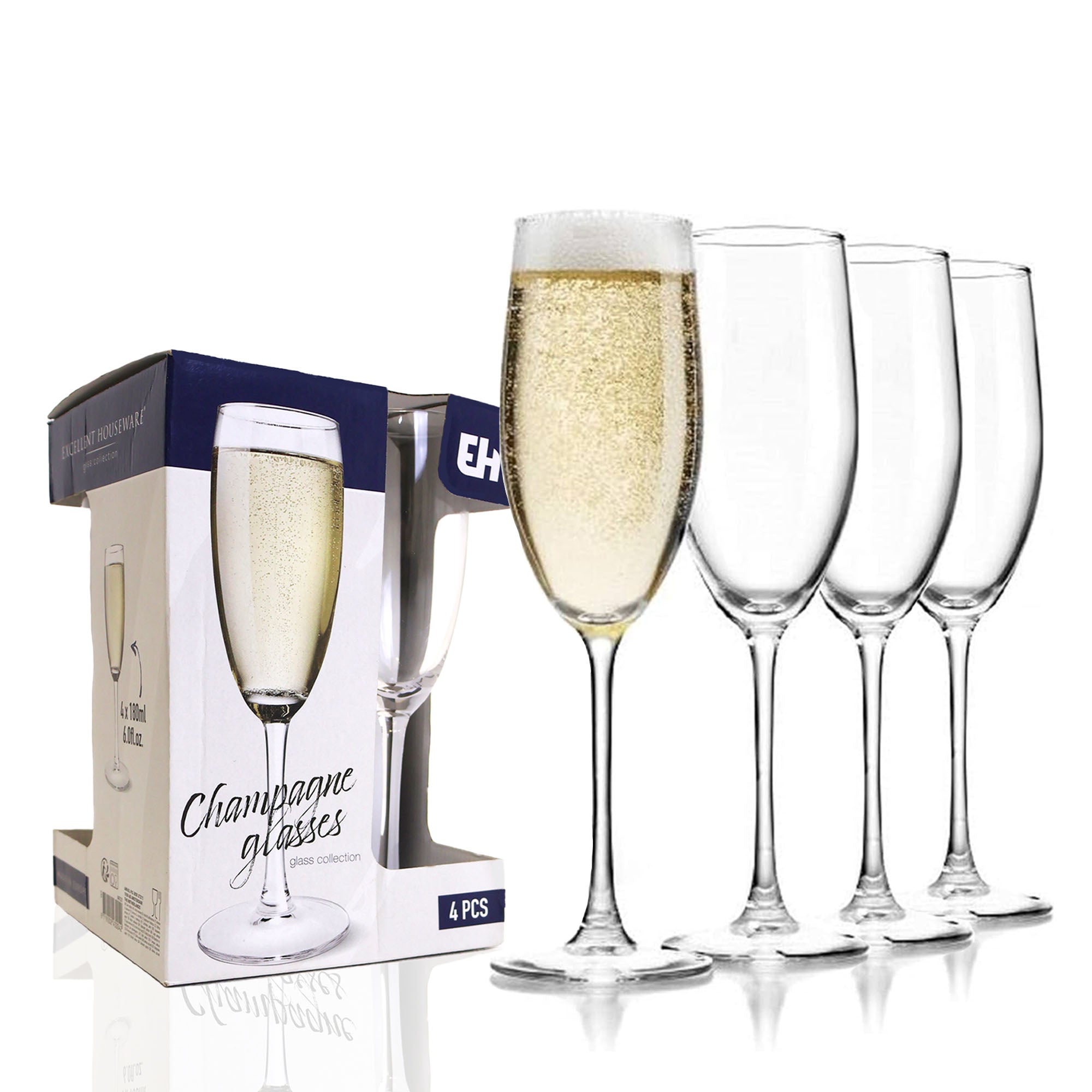 Champagne Glasses Set of 4 - 180ml - Vinissimo Design