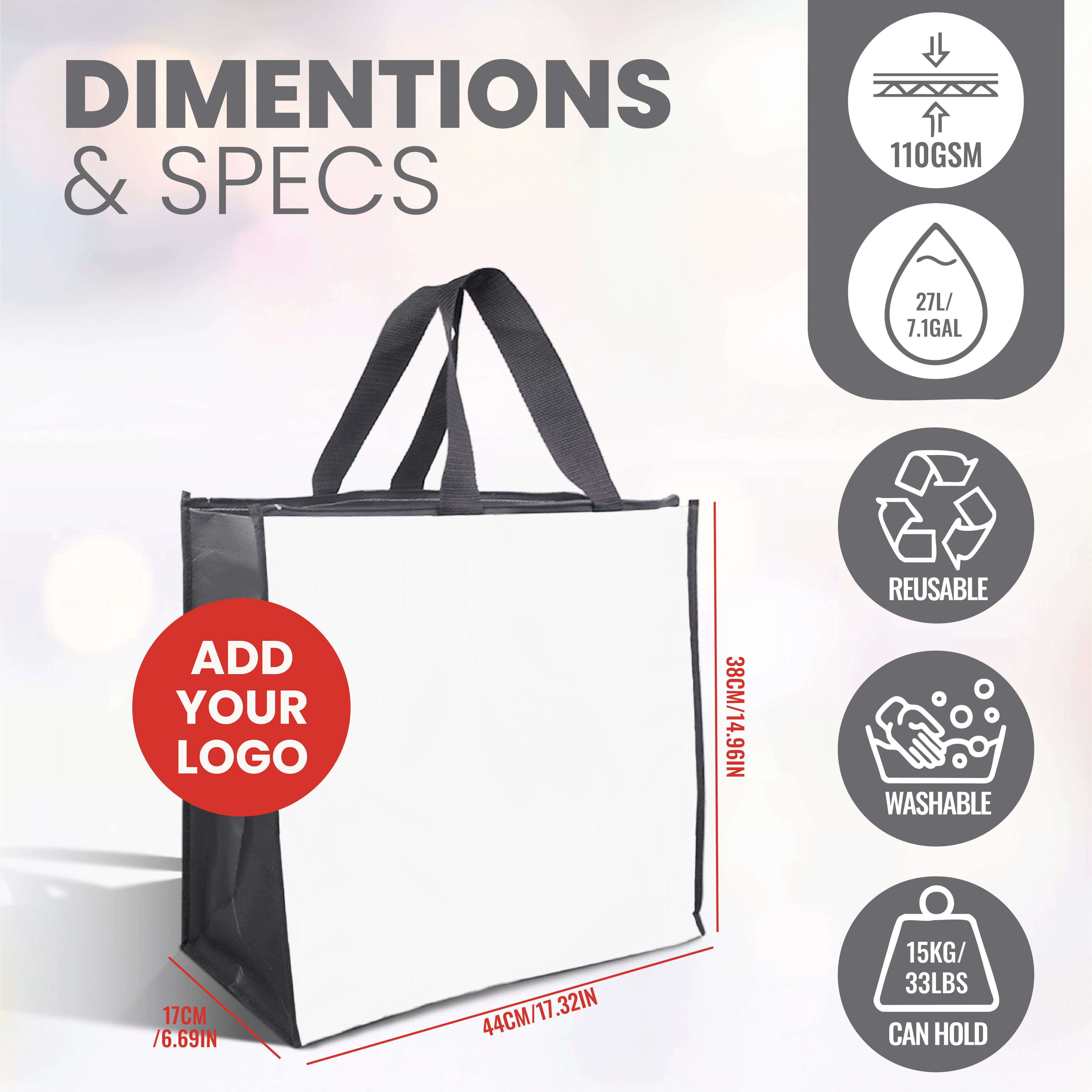 Assorted Design Reusable Laminated Cooler Shopping Bag with Zipper | 70GSM, 28L