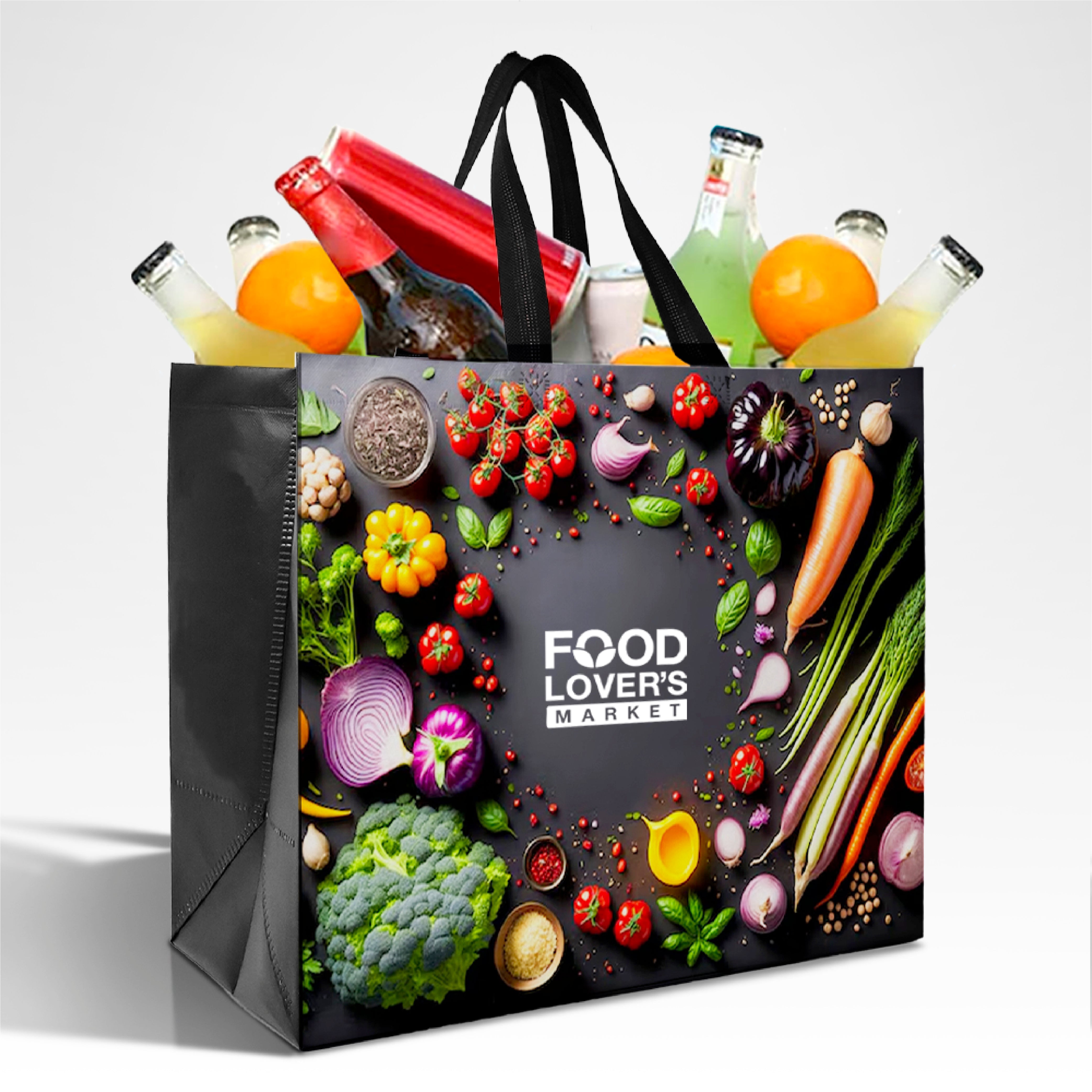 LAM01 - Bolsa de compras reutilizable laminada con múltiples diseños | 110 g/m², 36 l