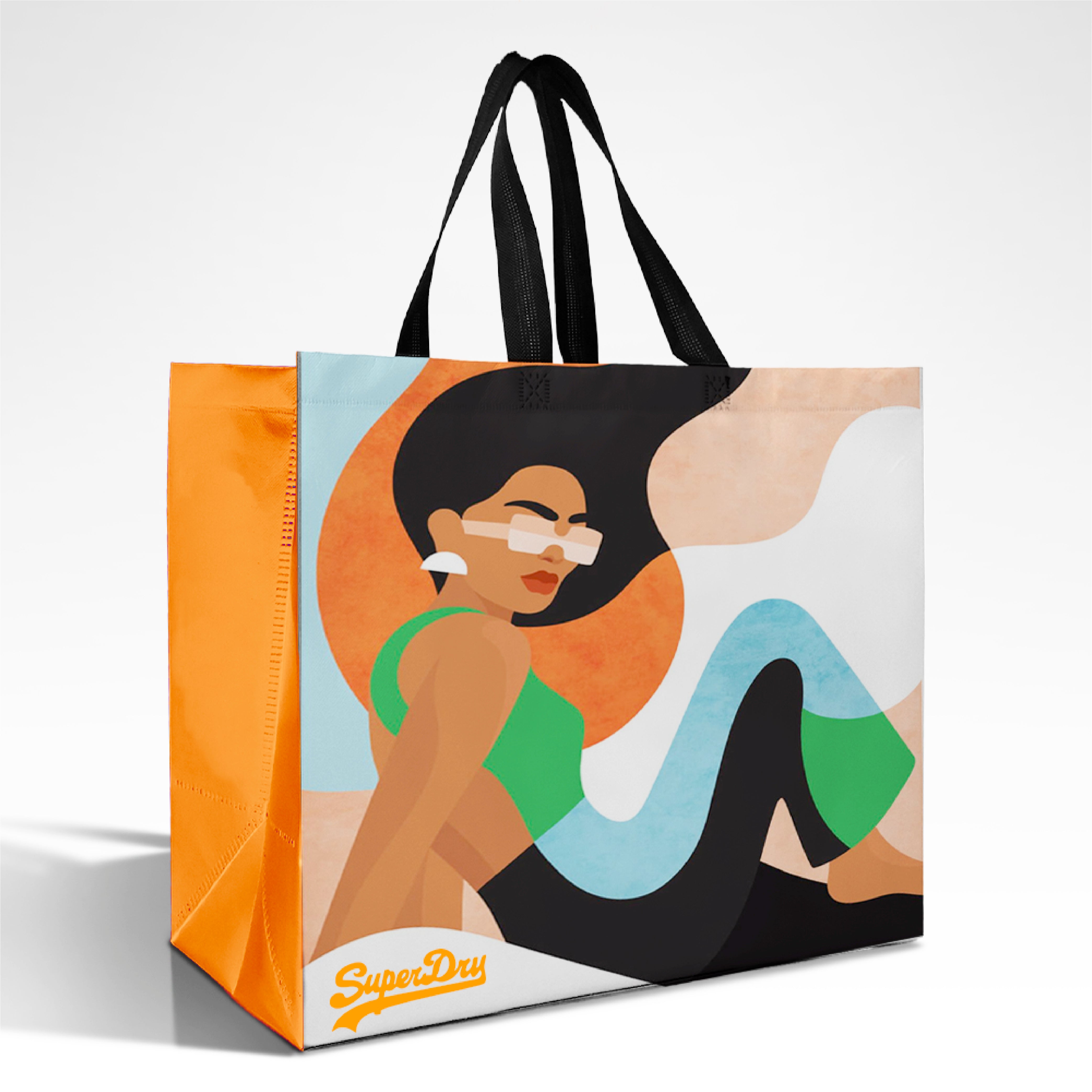 LAM01 - Bolsa de compras reutilizable laminada con múltiples diseños | 110 g/m², 36 l