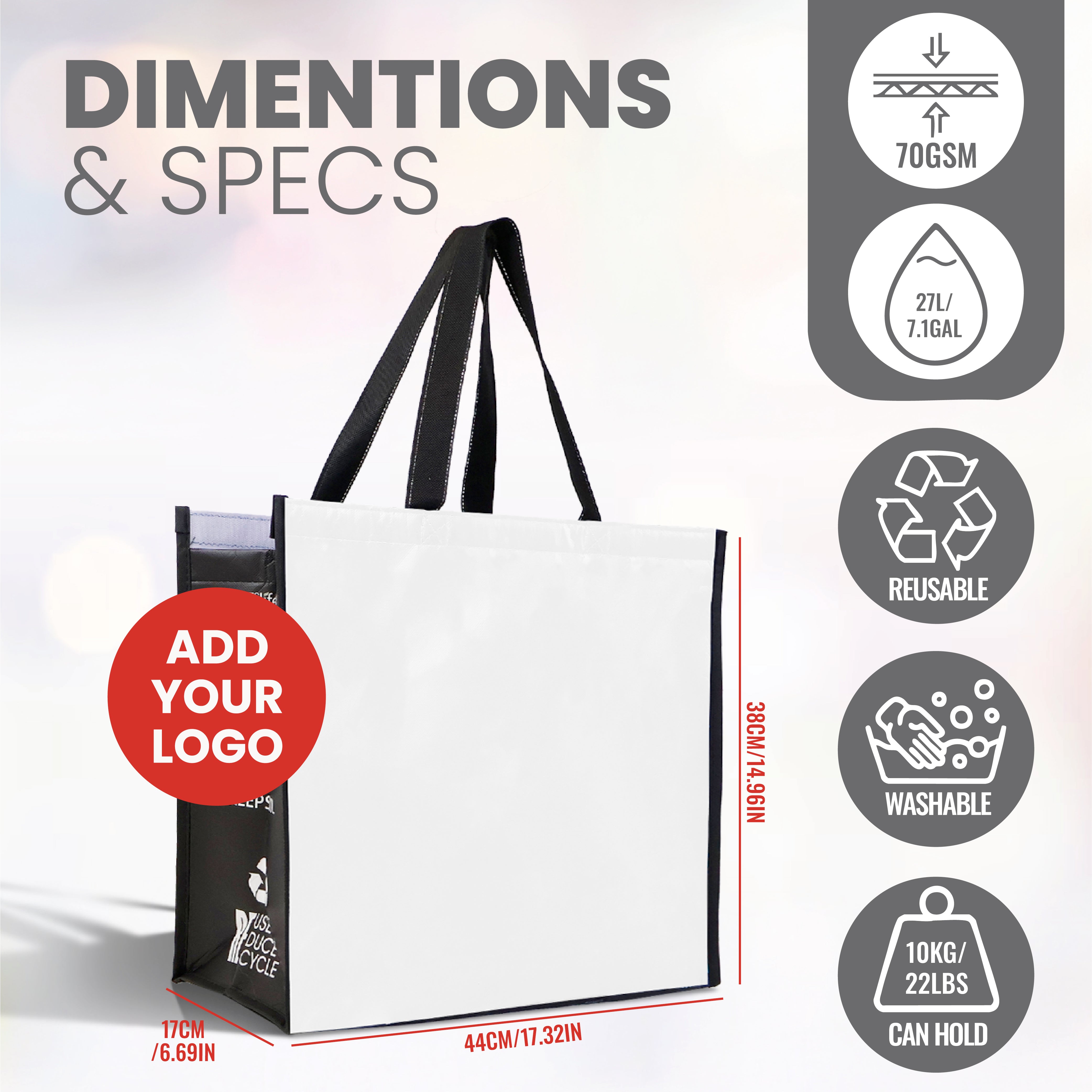 LAMCO - Bolsa térmica reutilizable laminada con diseños variados | 70 g/m², 28 l
