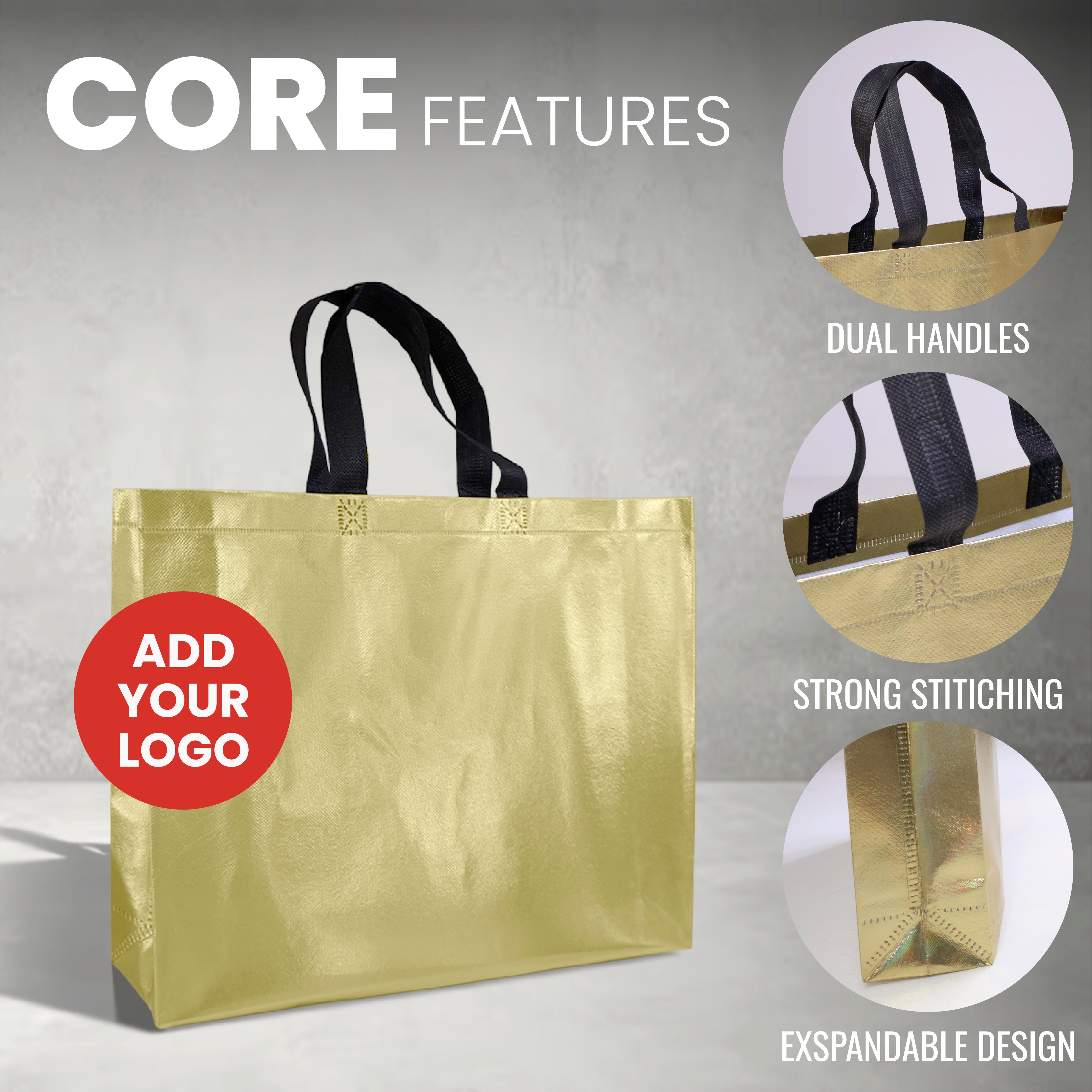 S Assorted Reusable Laminated Metallic Gift Bag | 80GSM, 8.3L