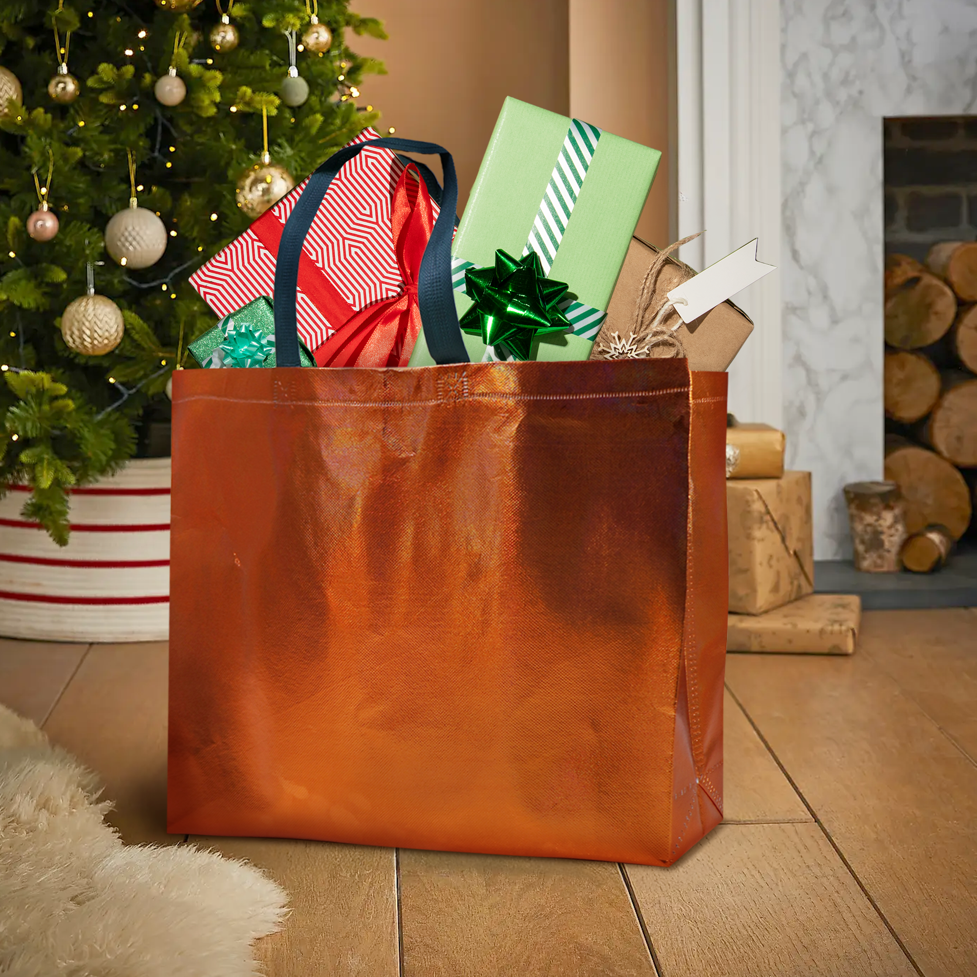 Reusable Laminated Metallic Gift Bag | 70GSM, 17L