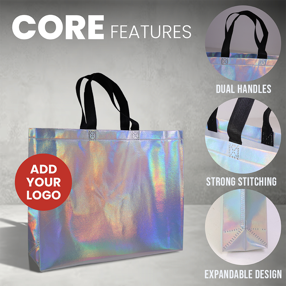 METB42 - Bolsa de regalo metálica laminada reutilizable surtida M | 80 g/m², 13 l