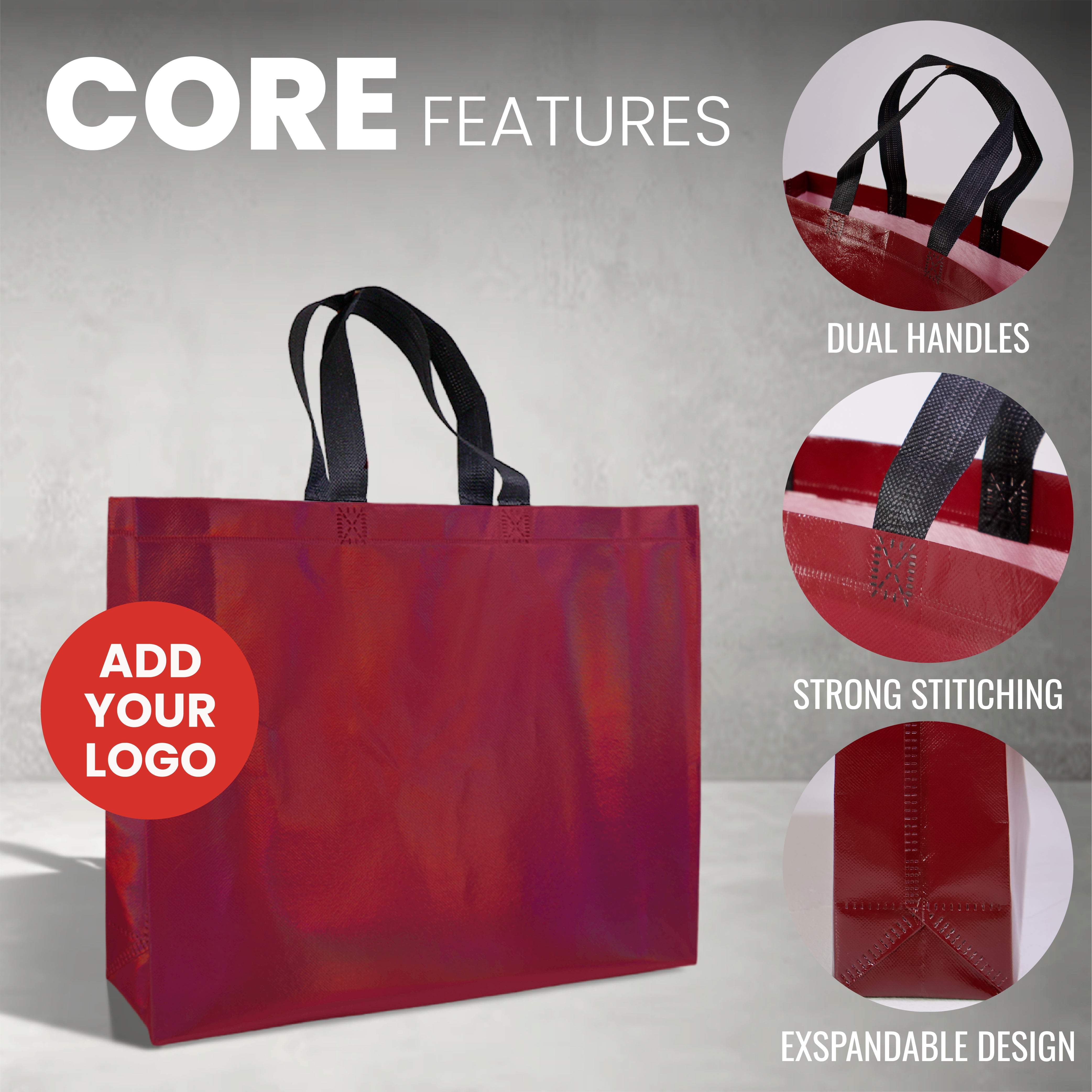 L Assorted Reusable Laminated Metallic Gift Bag | 80GSM, 17L