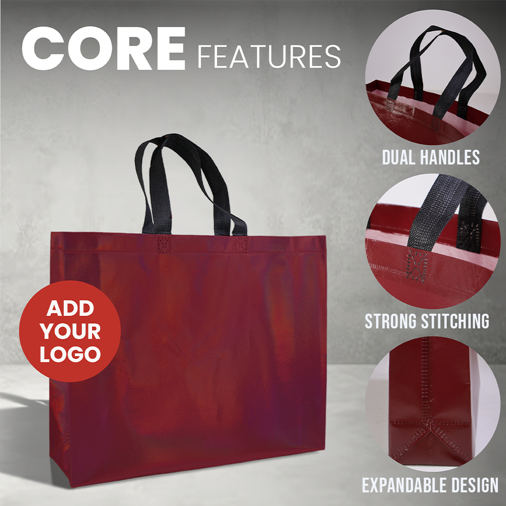 METB47 - Bolsa de regalo metálica laminada reutilizable surtida L | 80 g/m², 17 l