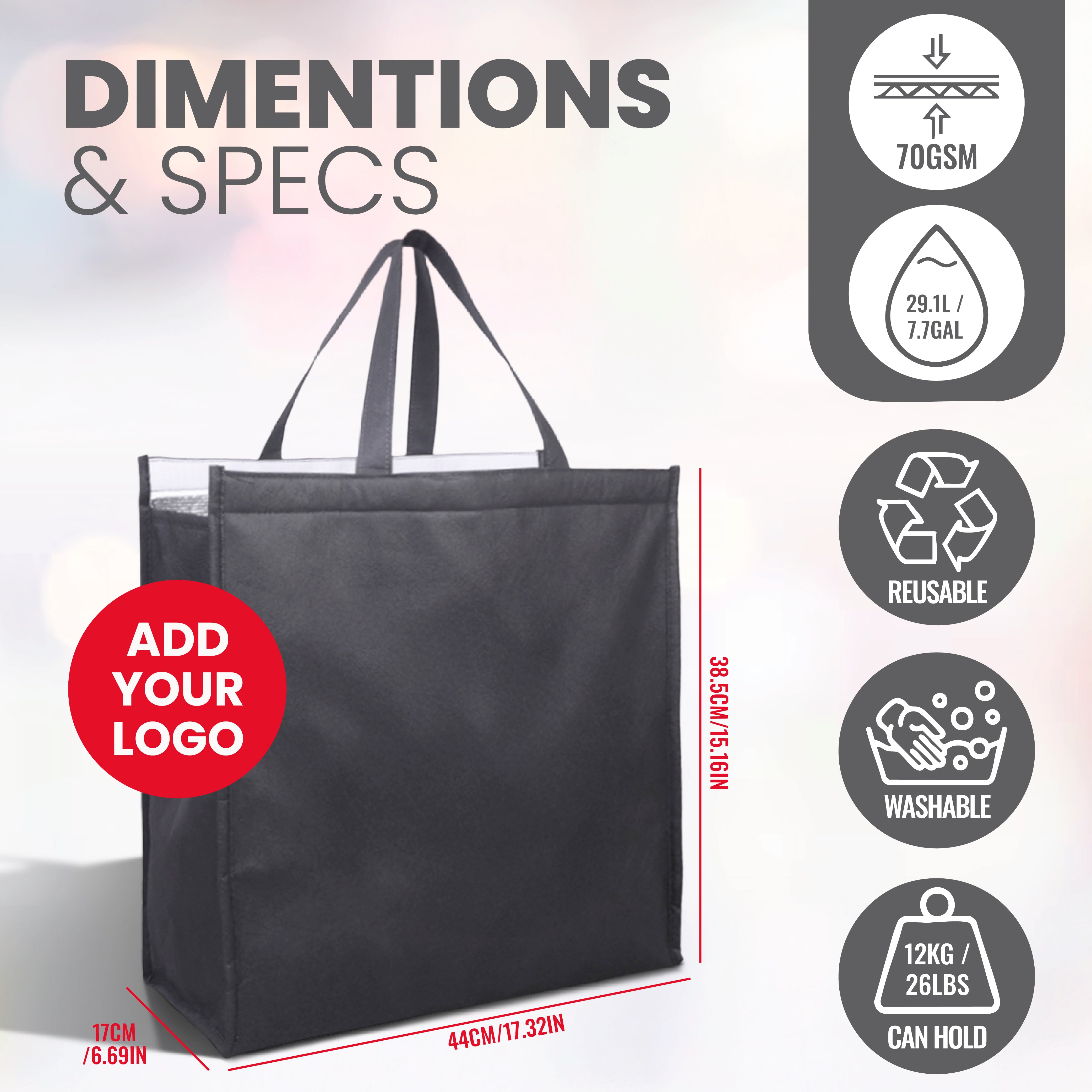Super Cool Reusable Non-Woven Cooler Shopping Bag | 70GSM, 29L
