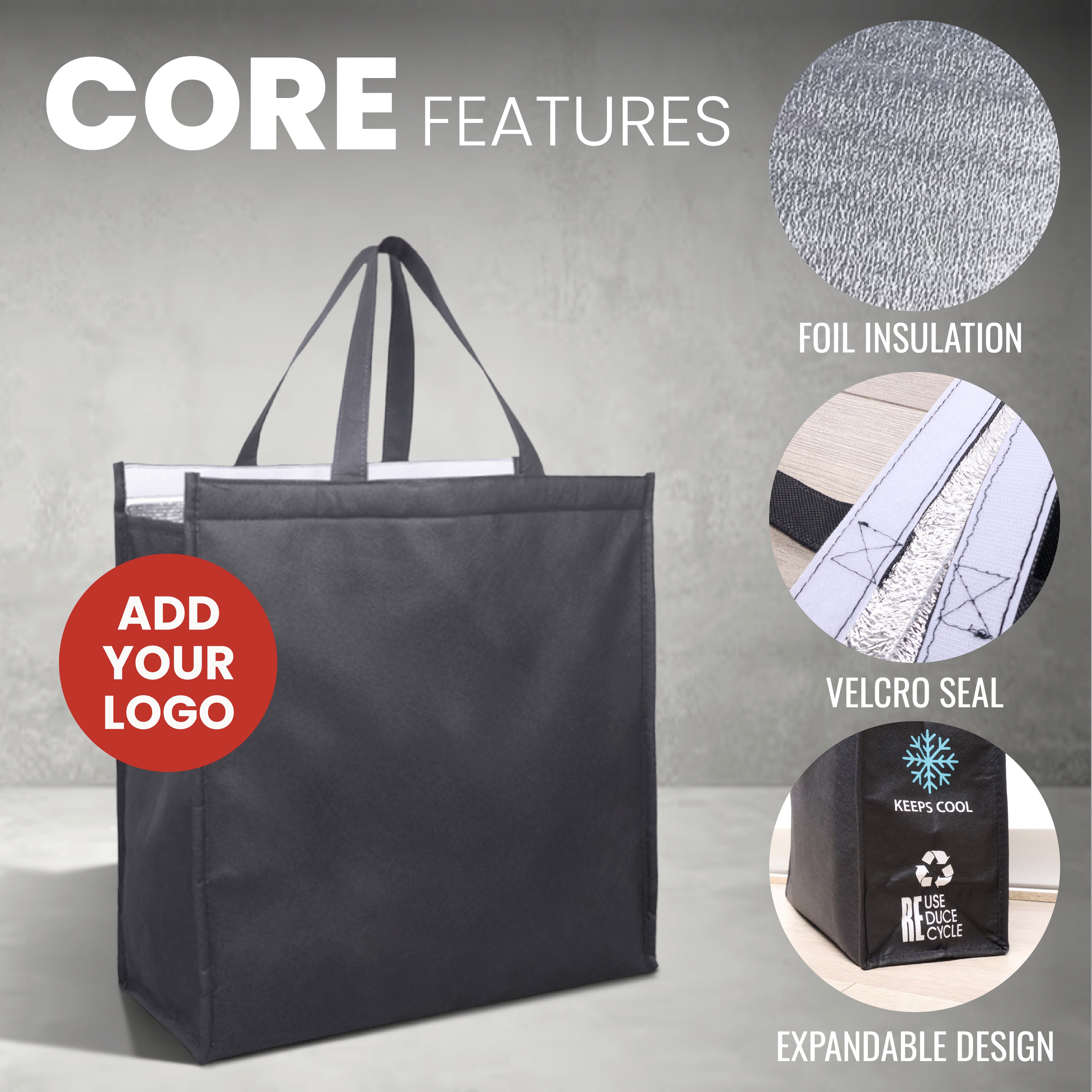 Bolsa de compras más fresca no tejida reutilizable | 70GSM, 29L